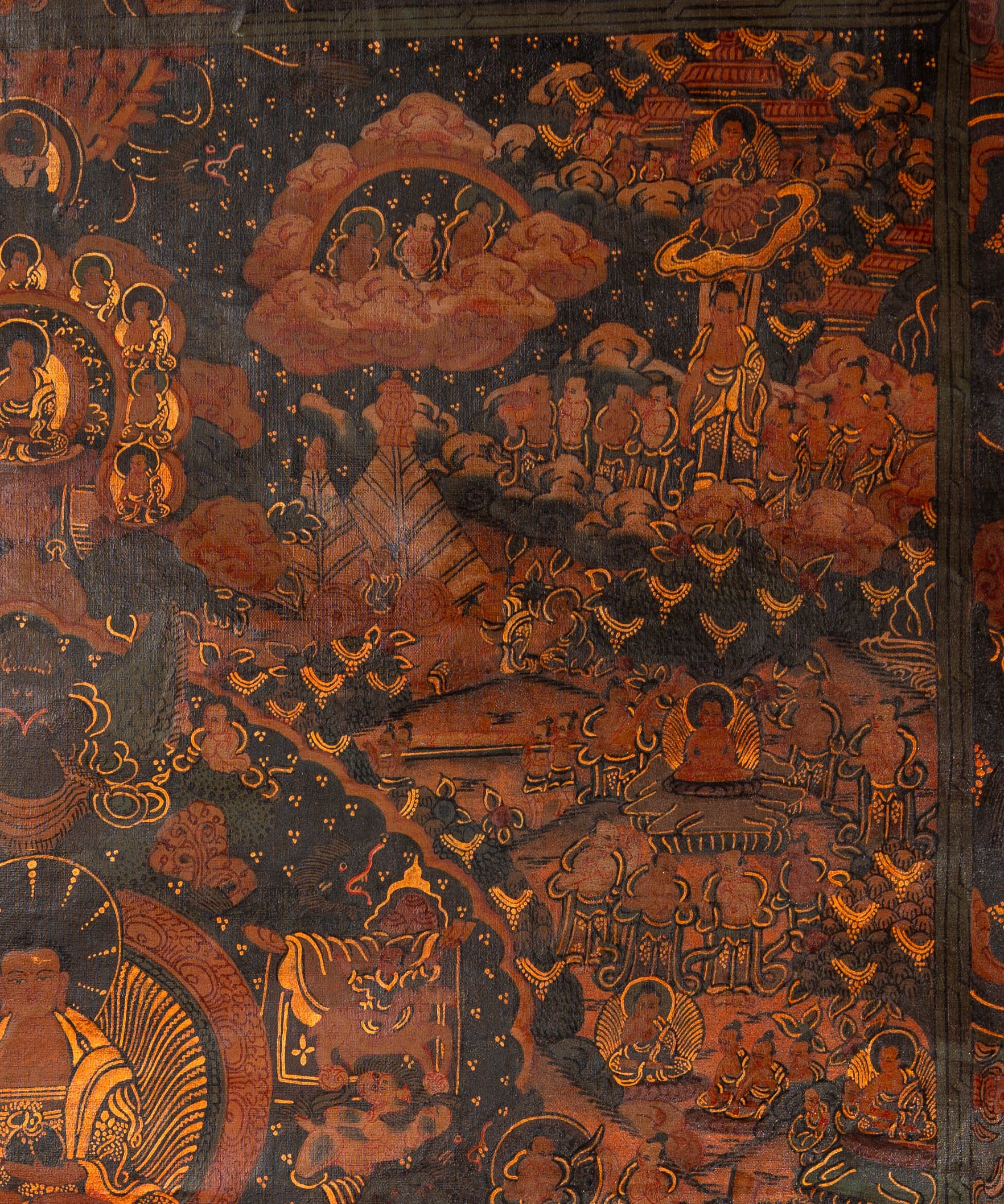 Antique Buddha Life Thangka Painting