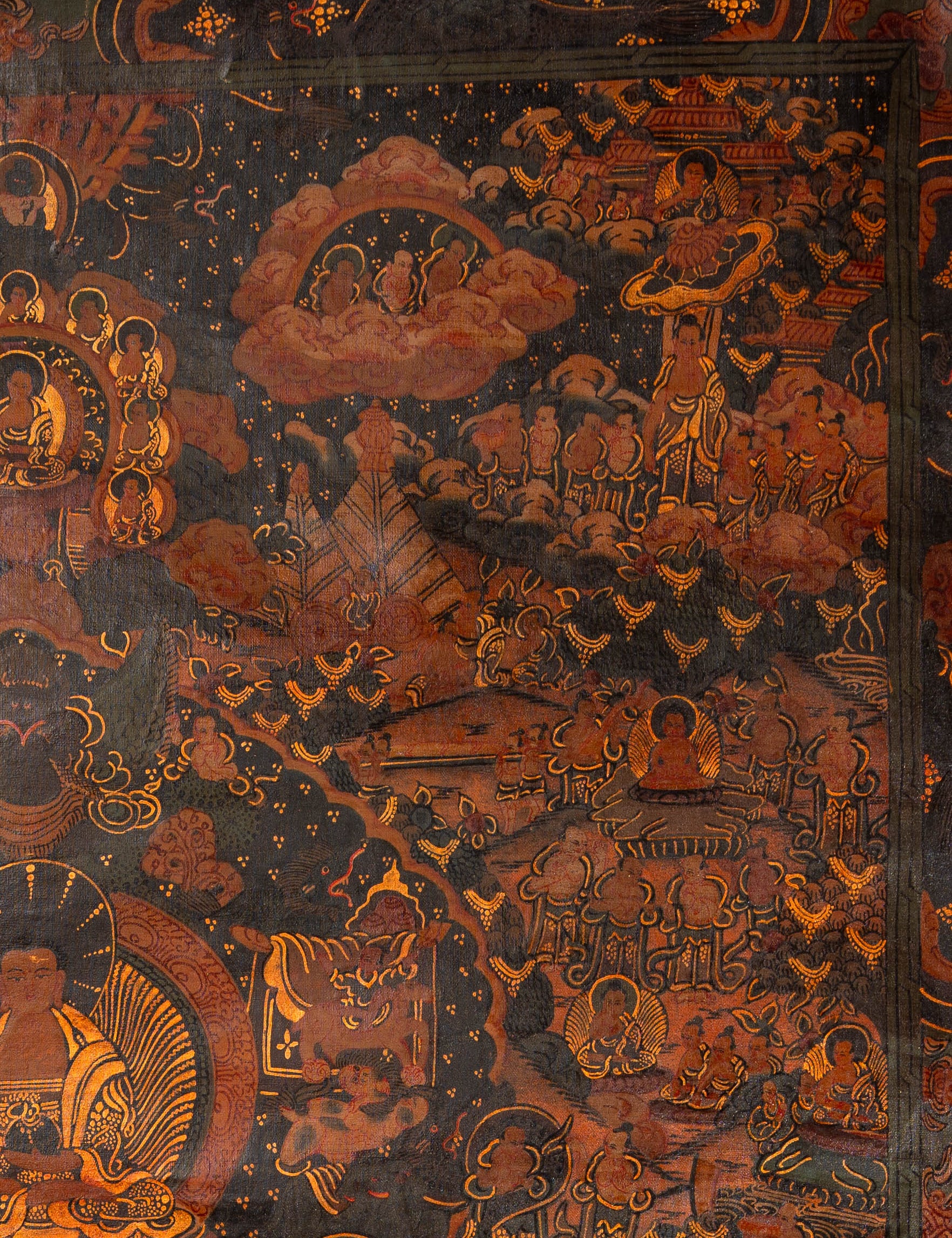 Antique Buddha Life Thangka Painting