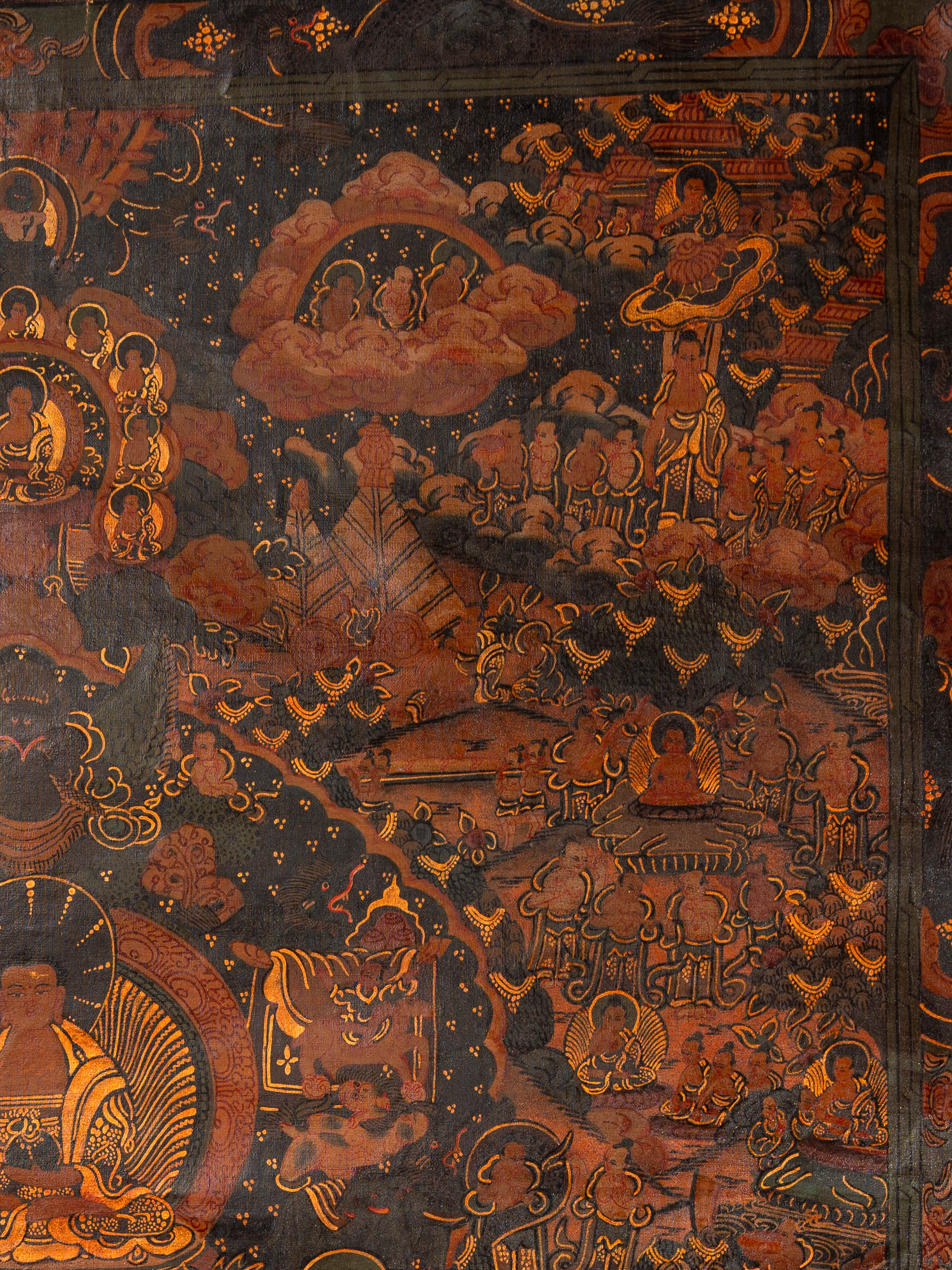 Antique Buddha Life Thangka Painting