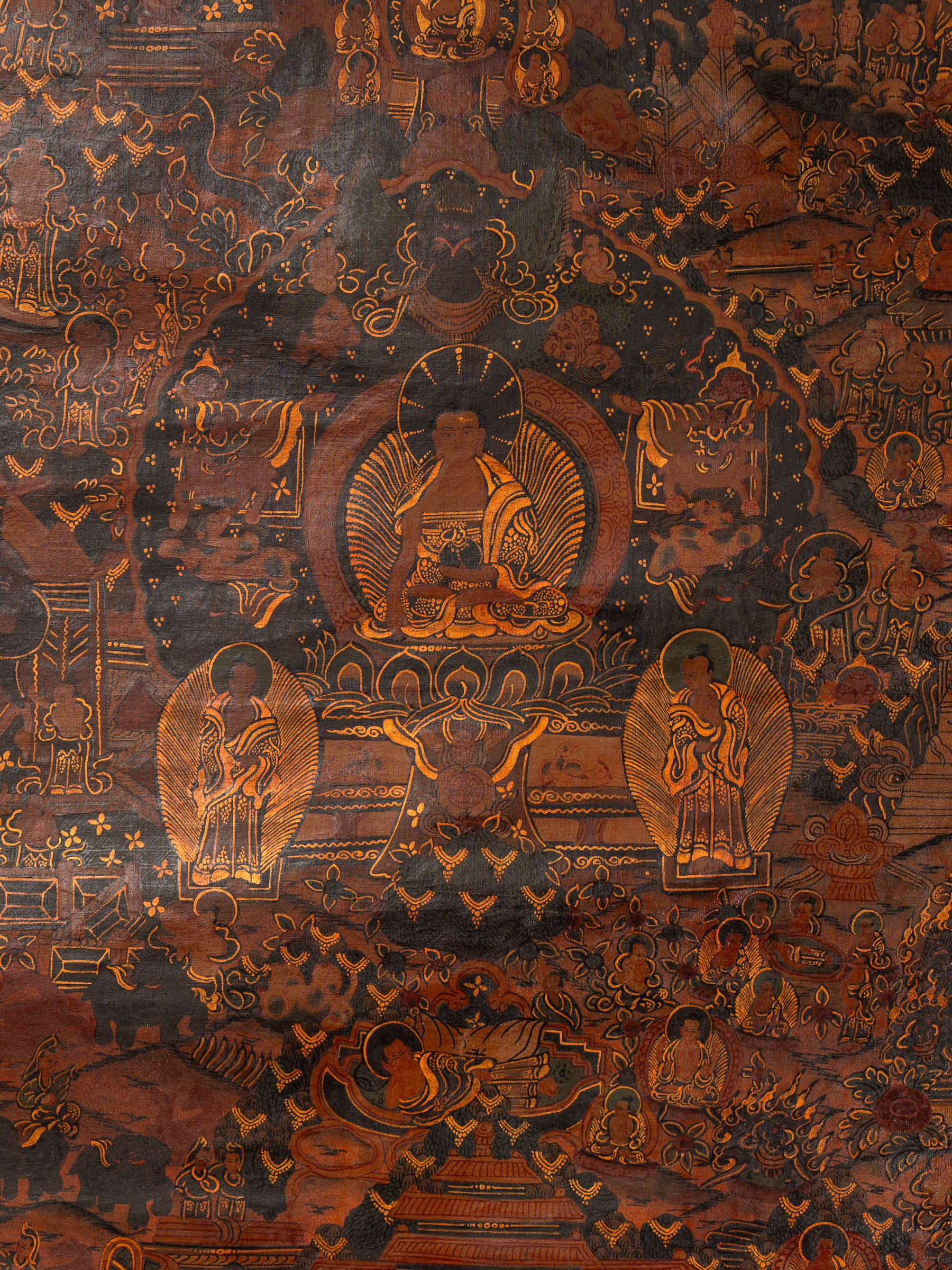 Antique Buddha Life Thangka Painting