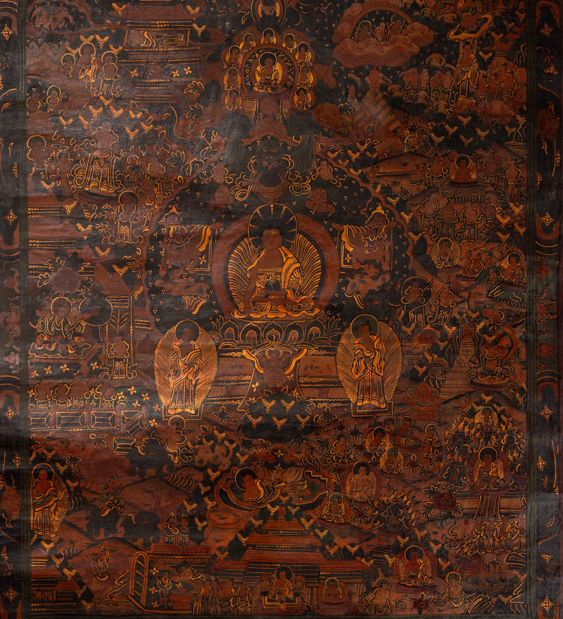 Antique Buddha Life Thangka Painting