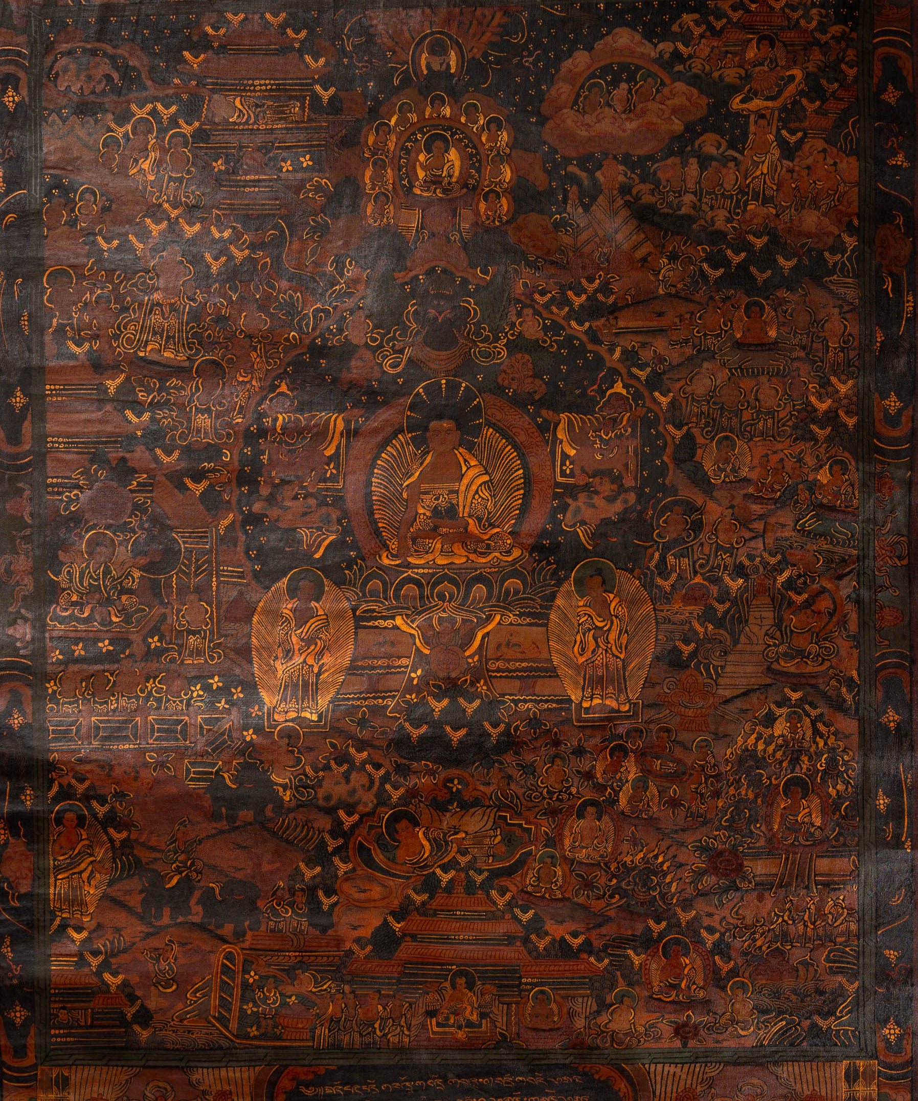 Antique Buddha Life Thangka Painting