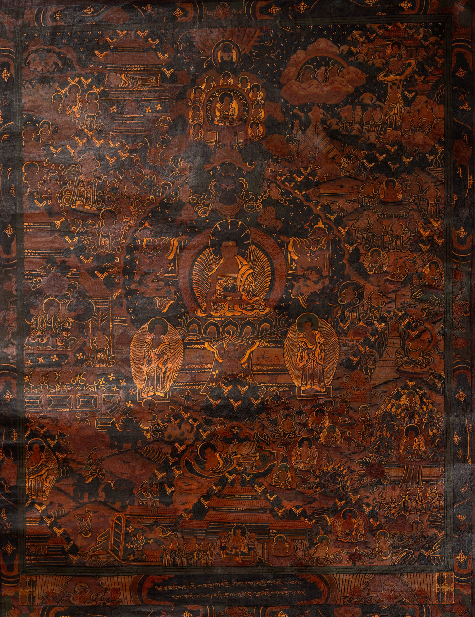Antique Buddha Life Thangka Painting