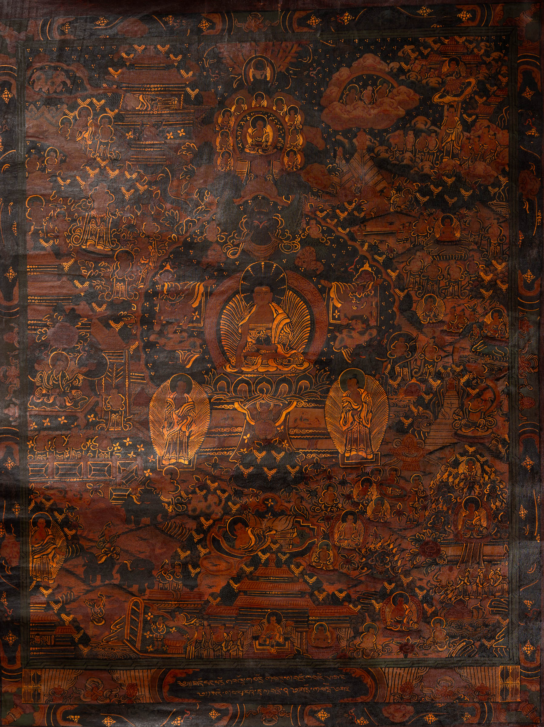Antique Buddha Life Thangka Painting