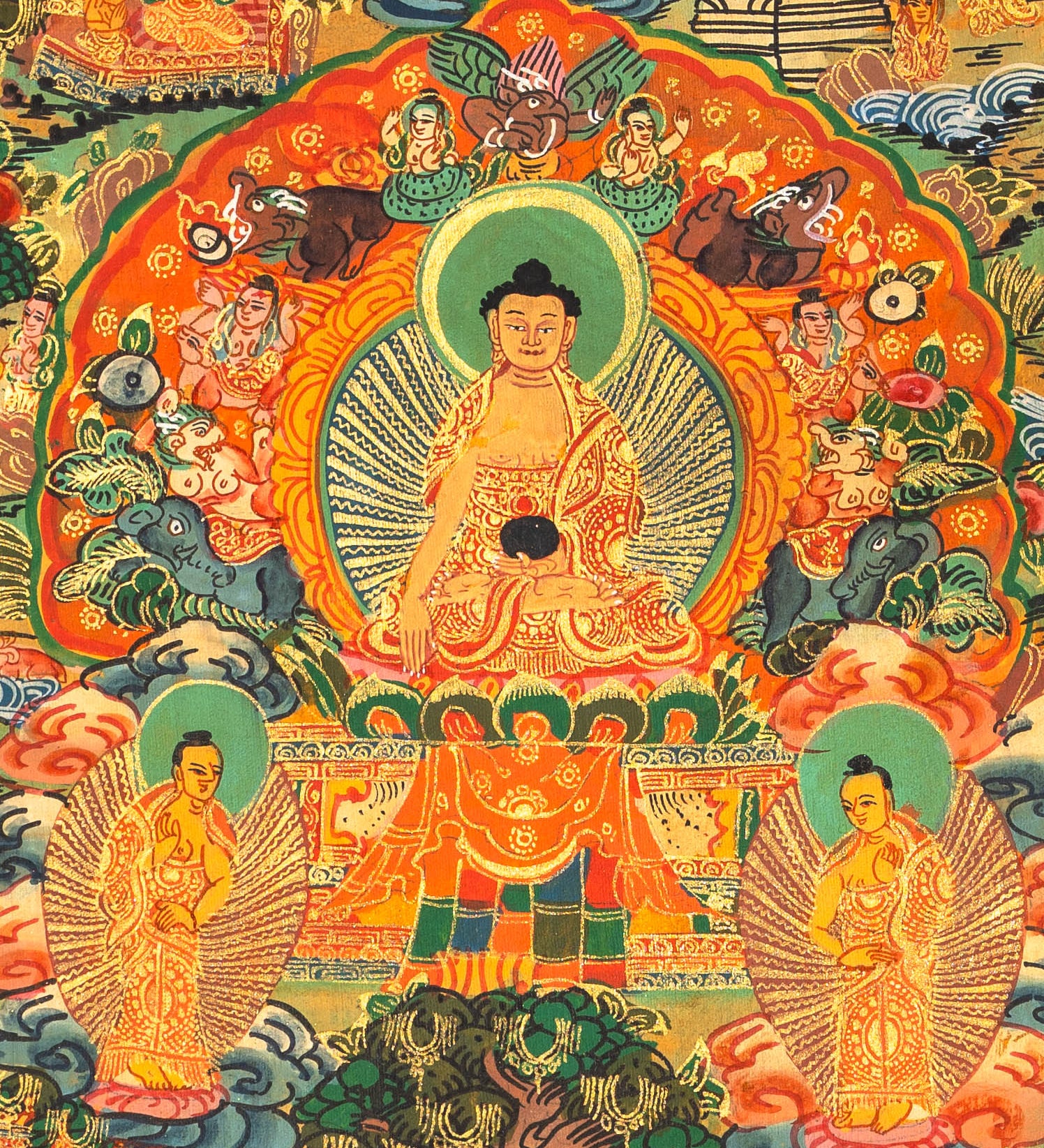 Buddha Life Thangka - Sacred Painting
