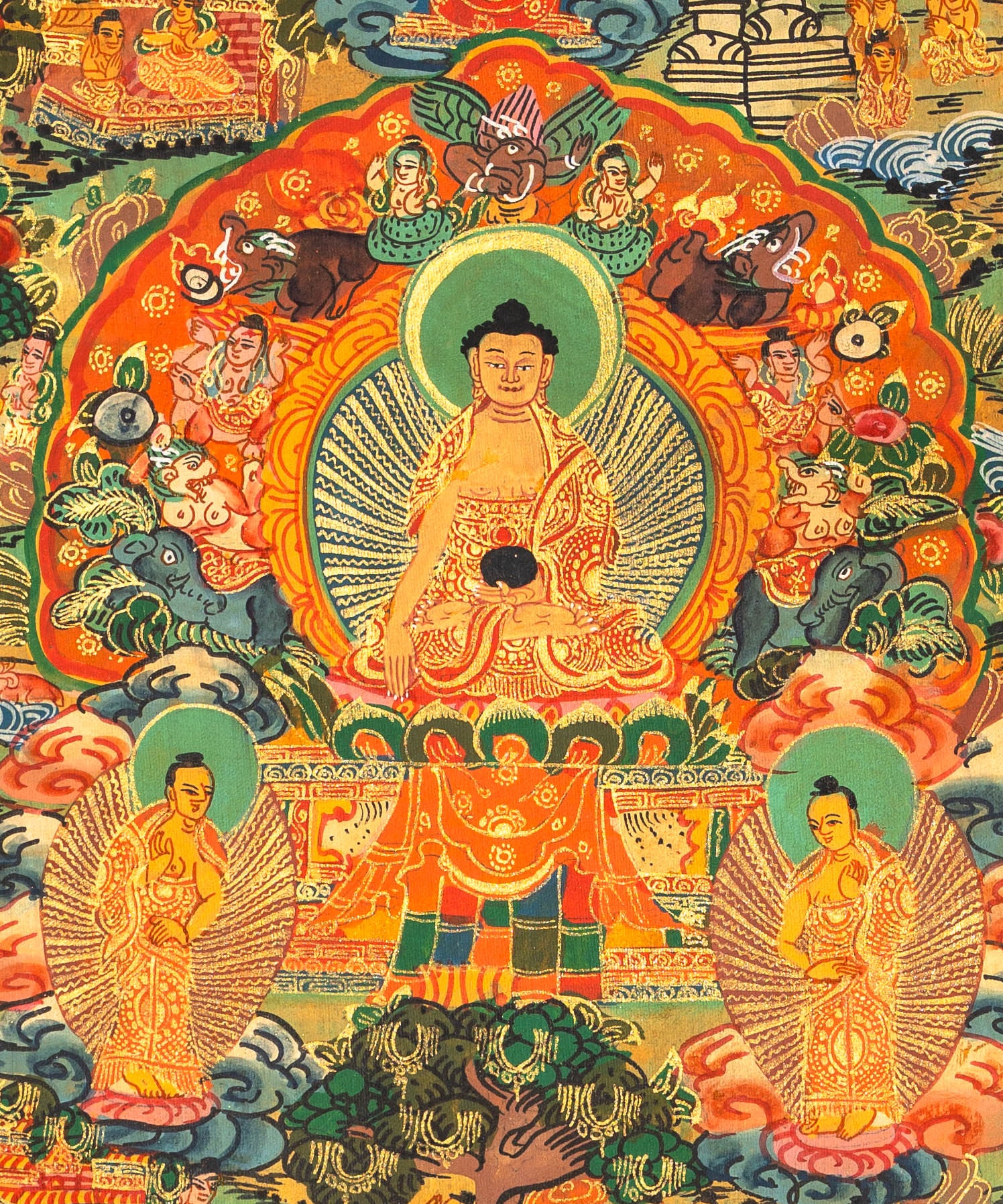 Buddha Life Thangka - Sacred Painting