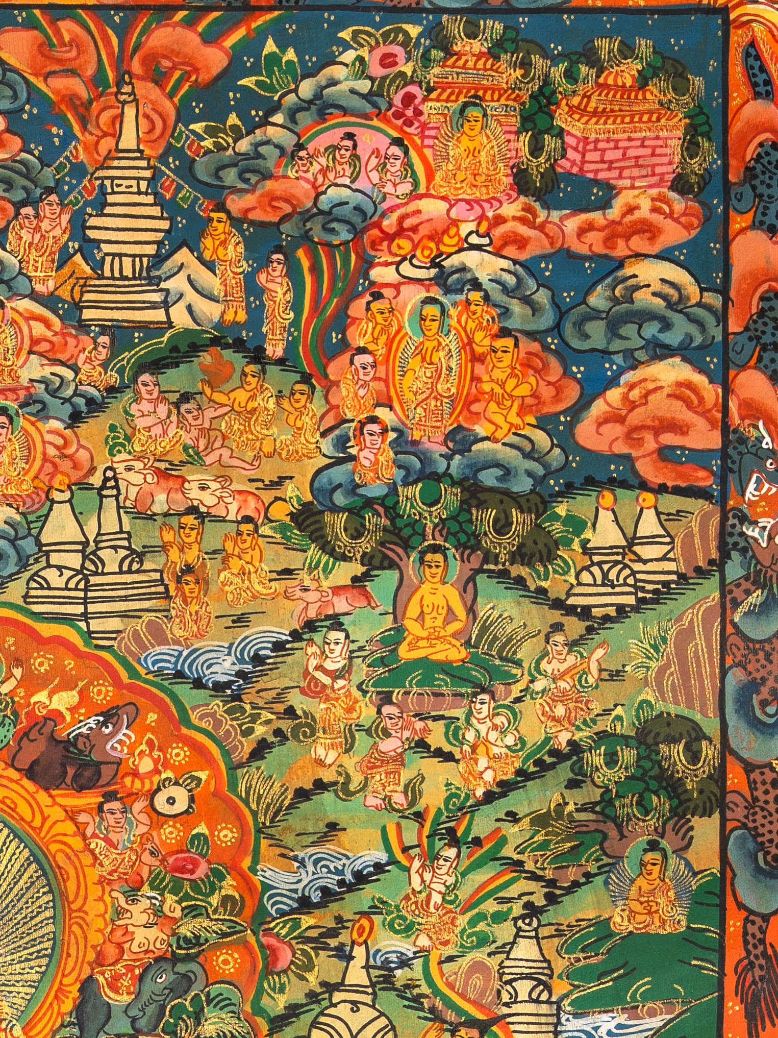 Buddha Life Thangka - Sacred Painting