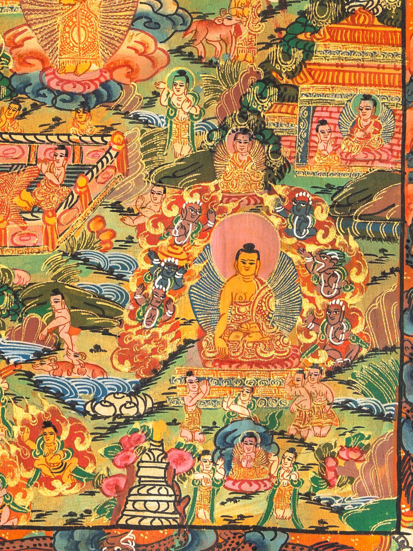 Buddha Life Thangka - Sacred Painting