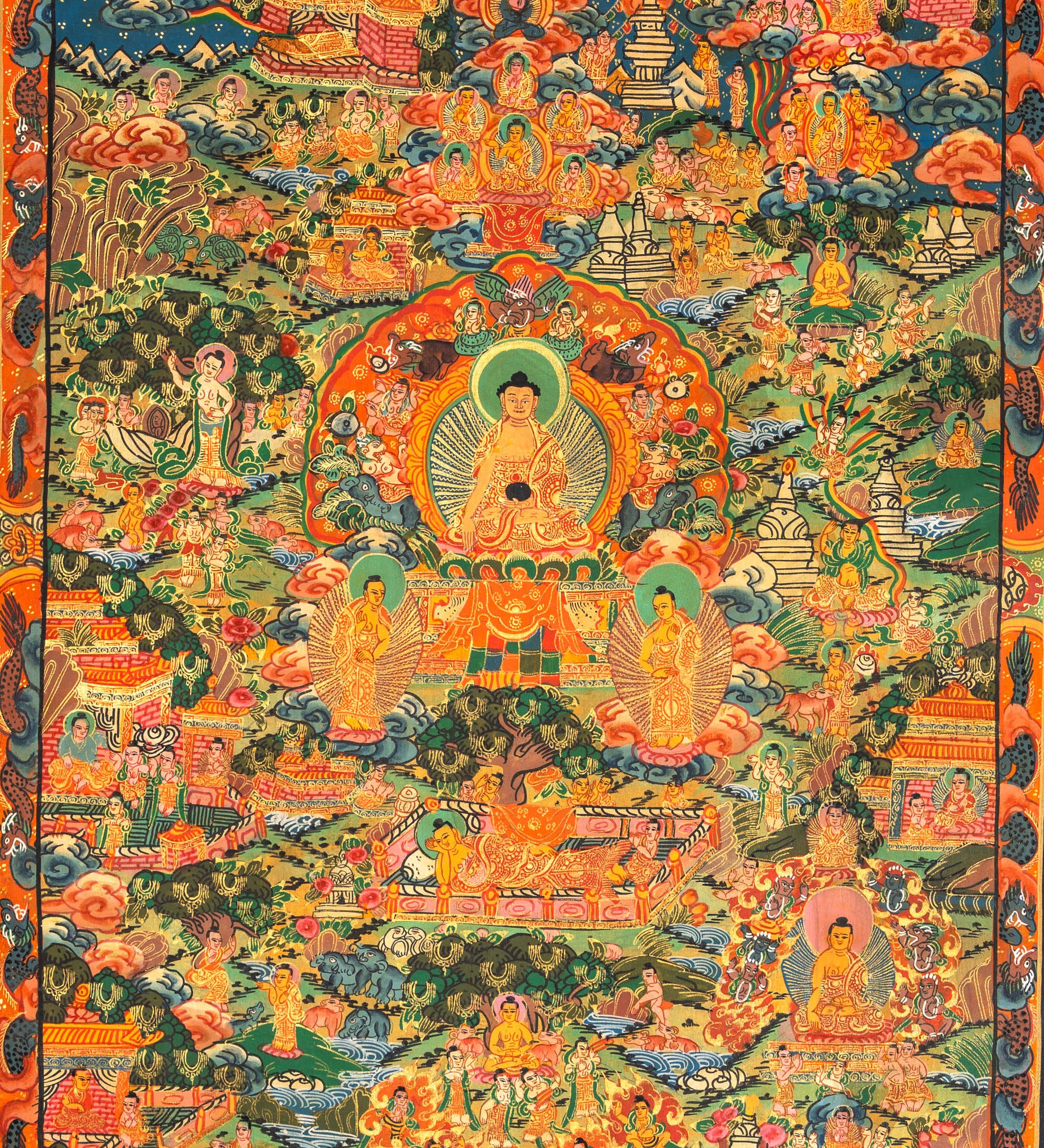Buddha Life Thangka - Sacred Painting