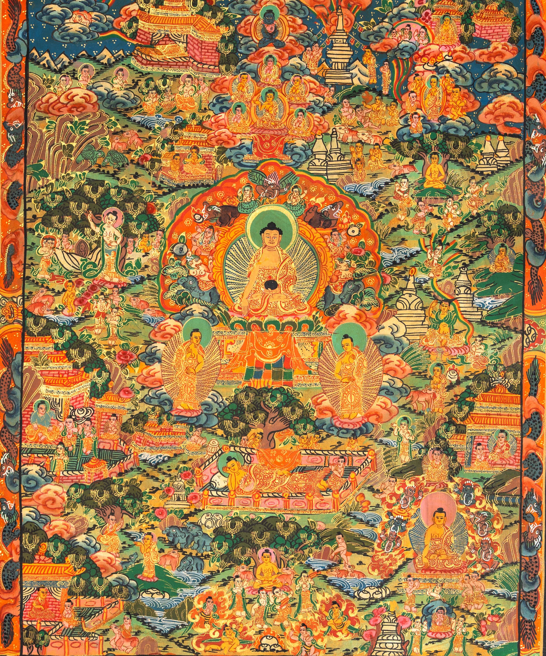 Buddha Life Thangka - Sacred Painting