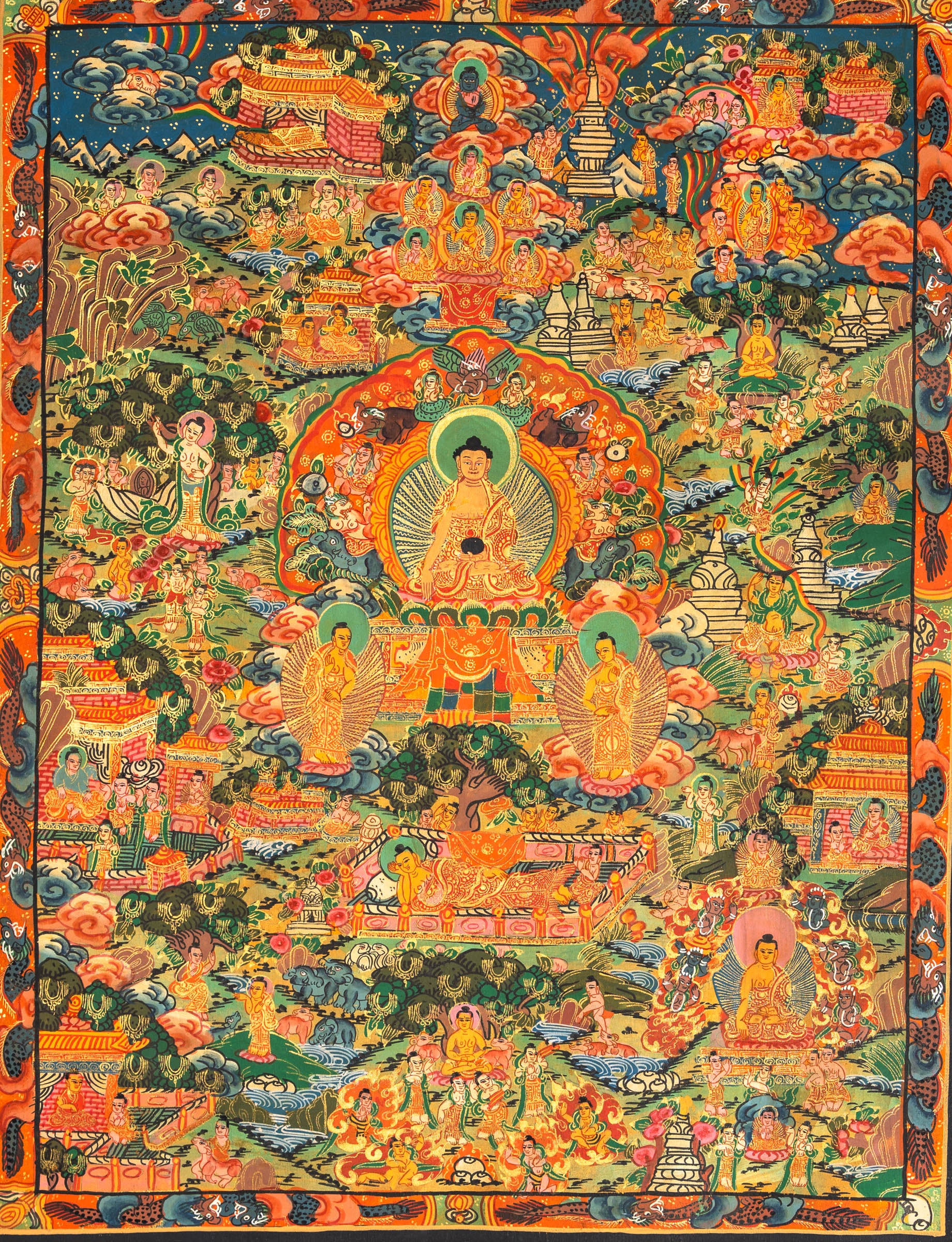 Buddha Life Thangka - Sacred Painting