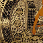 Buddha Mandala Thangka Painting - Tibetan art on Black and Gold
