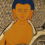 Buddha Mandala Thangka Painting - Tibetan art on Black and Gold