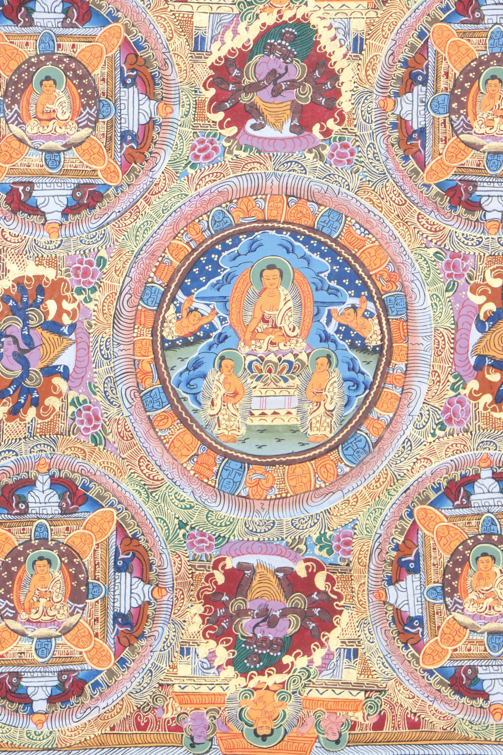 Buddha Mandala Thangka for wall decpr and spirituality.