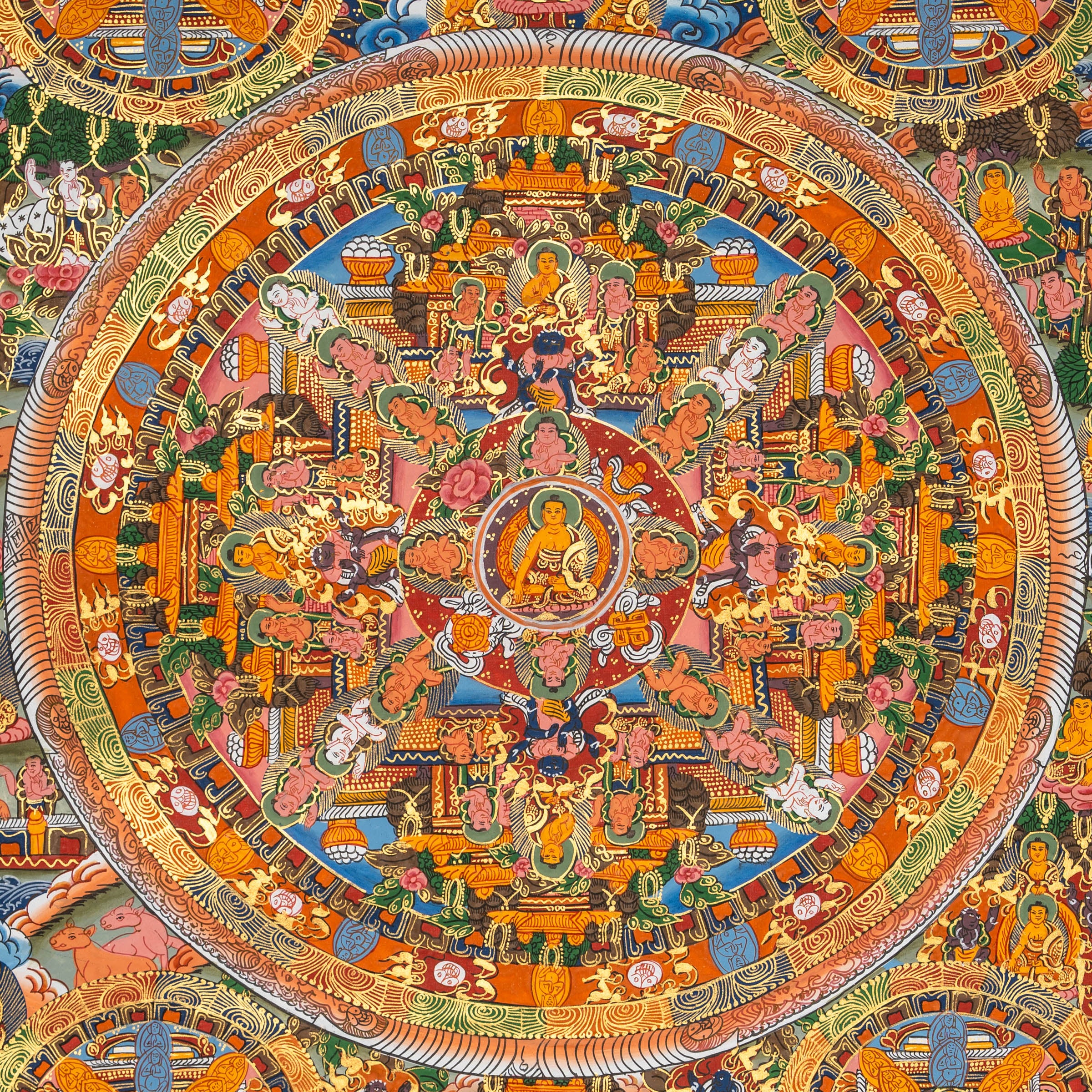 Buddha Mandala Thangka - Sacred Tibetan Art