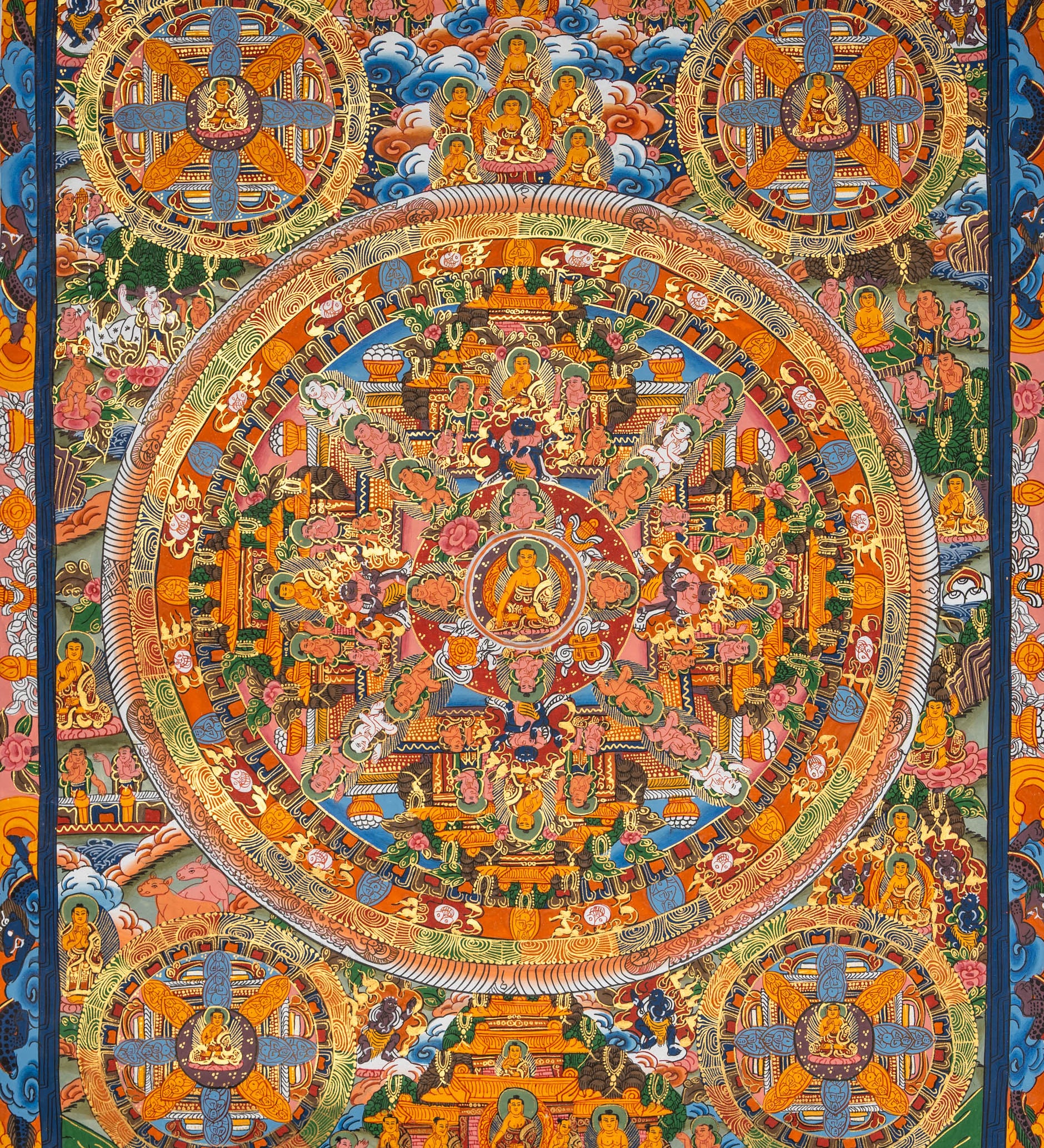 Buddha Mandala Thangka - Sacred Tibetan Art