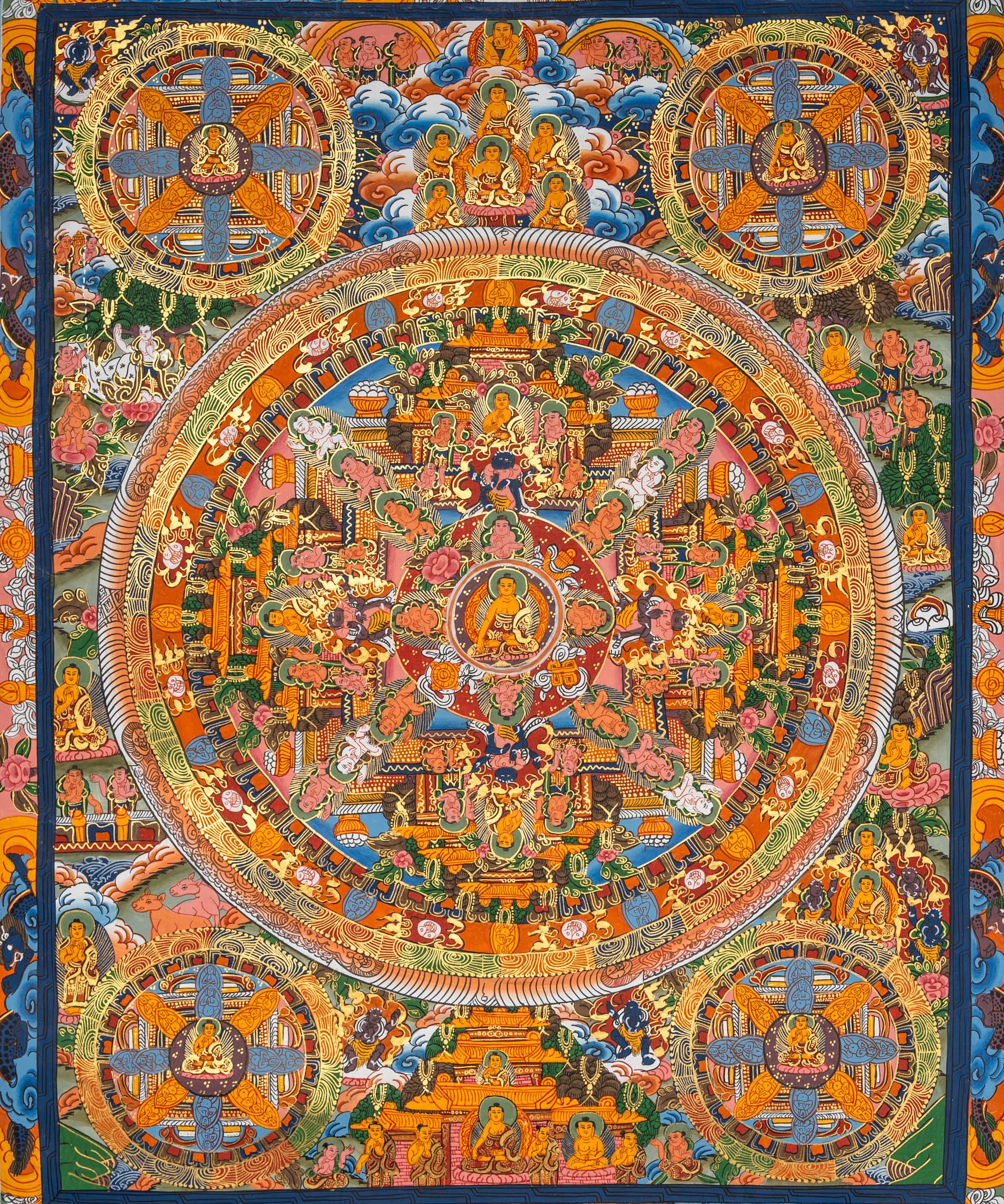 Buddha Mandala Thangka - Sacred Tibetan Art
