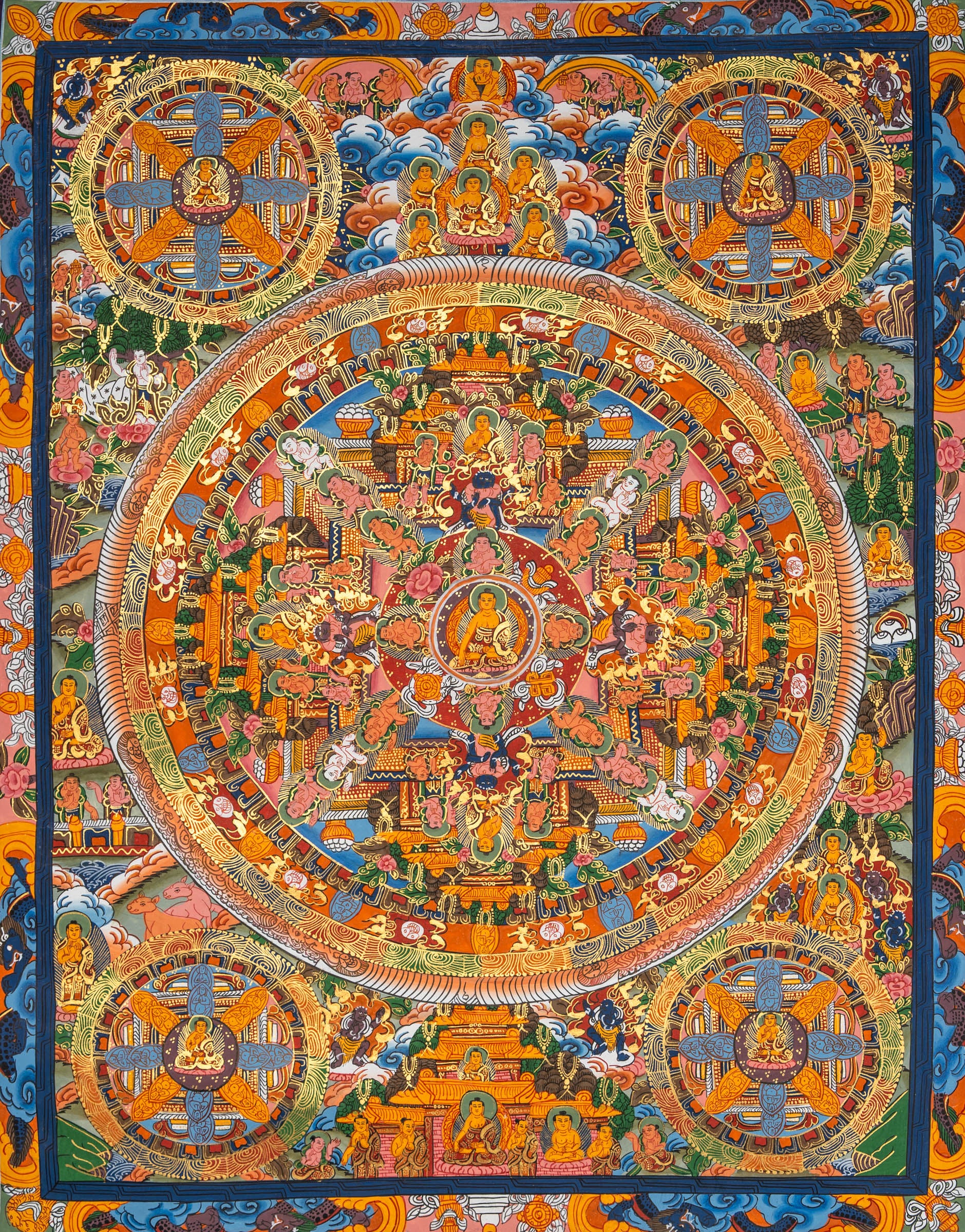Buddha Mandala Thangka - Sacred Tibetan Art