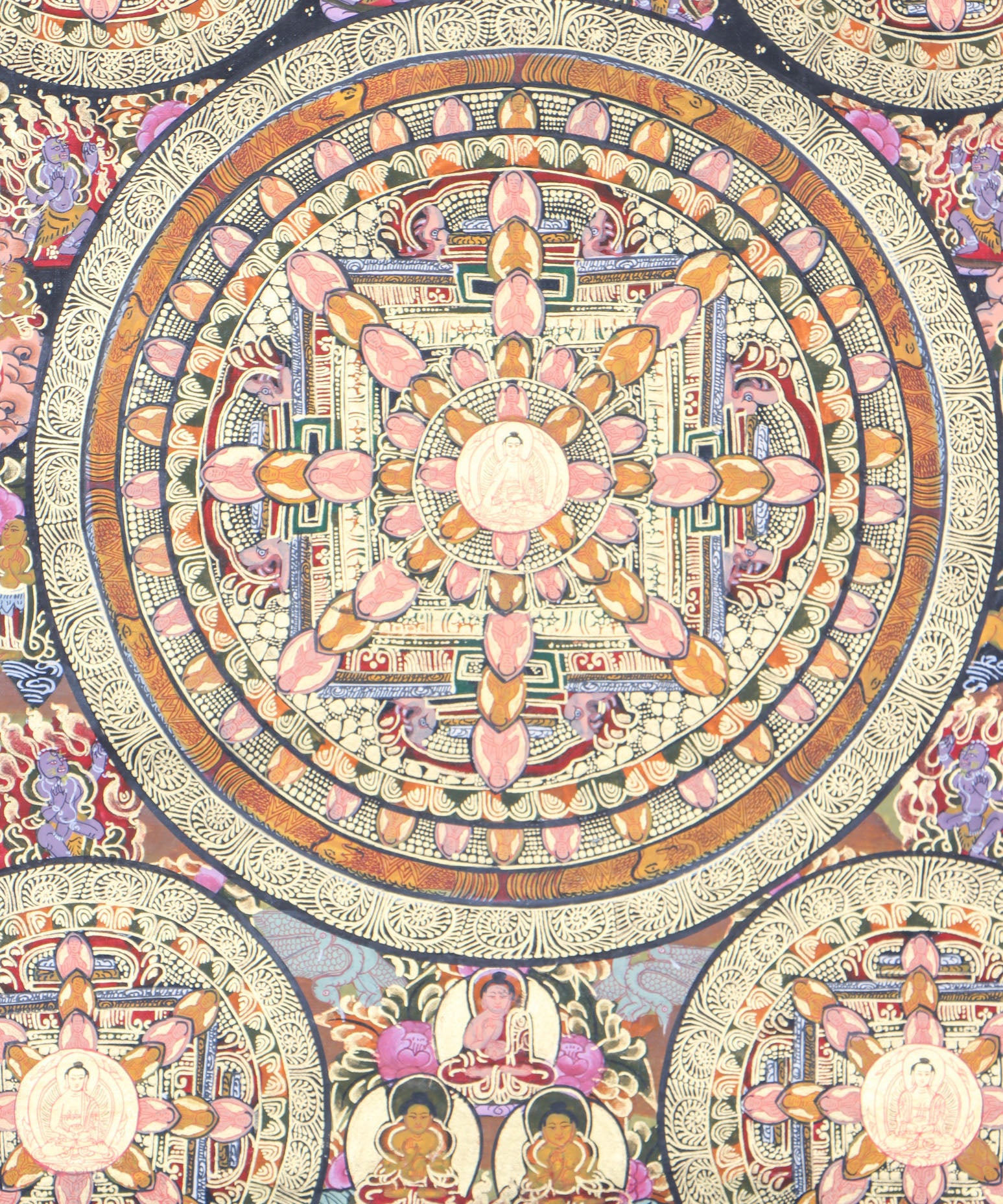 Buddha Mandala Thangka serves as a visual portal to the enlightened realms.