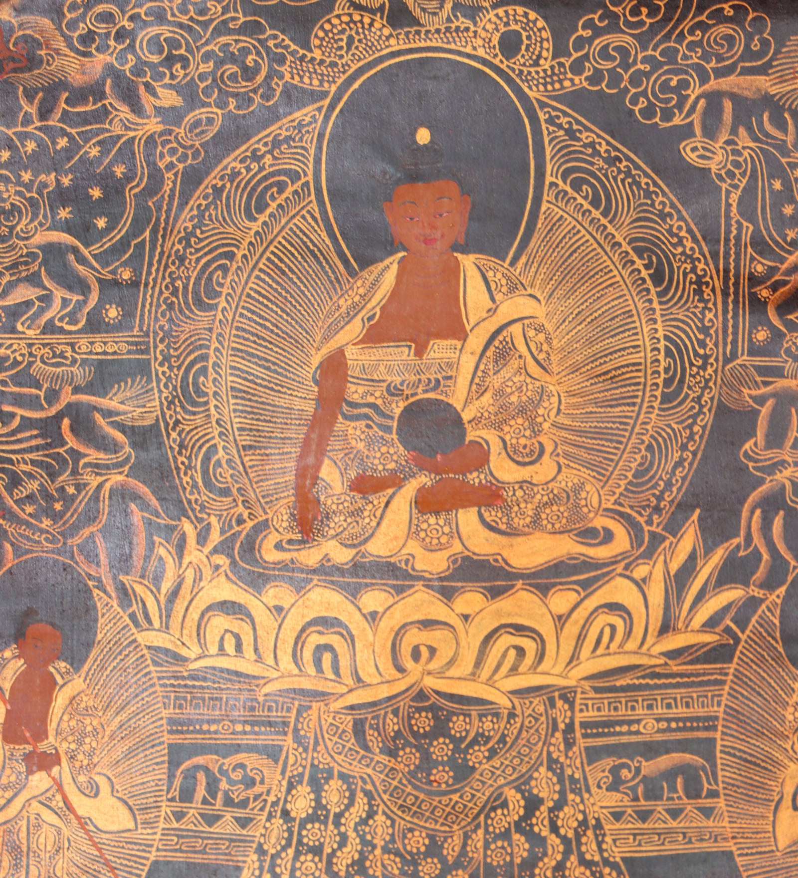 Buddha Life Thangka Painting for wall hanging decor.