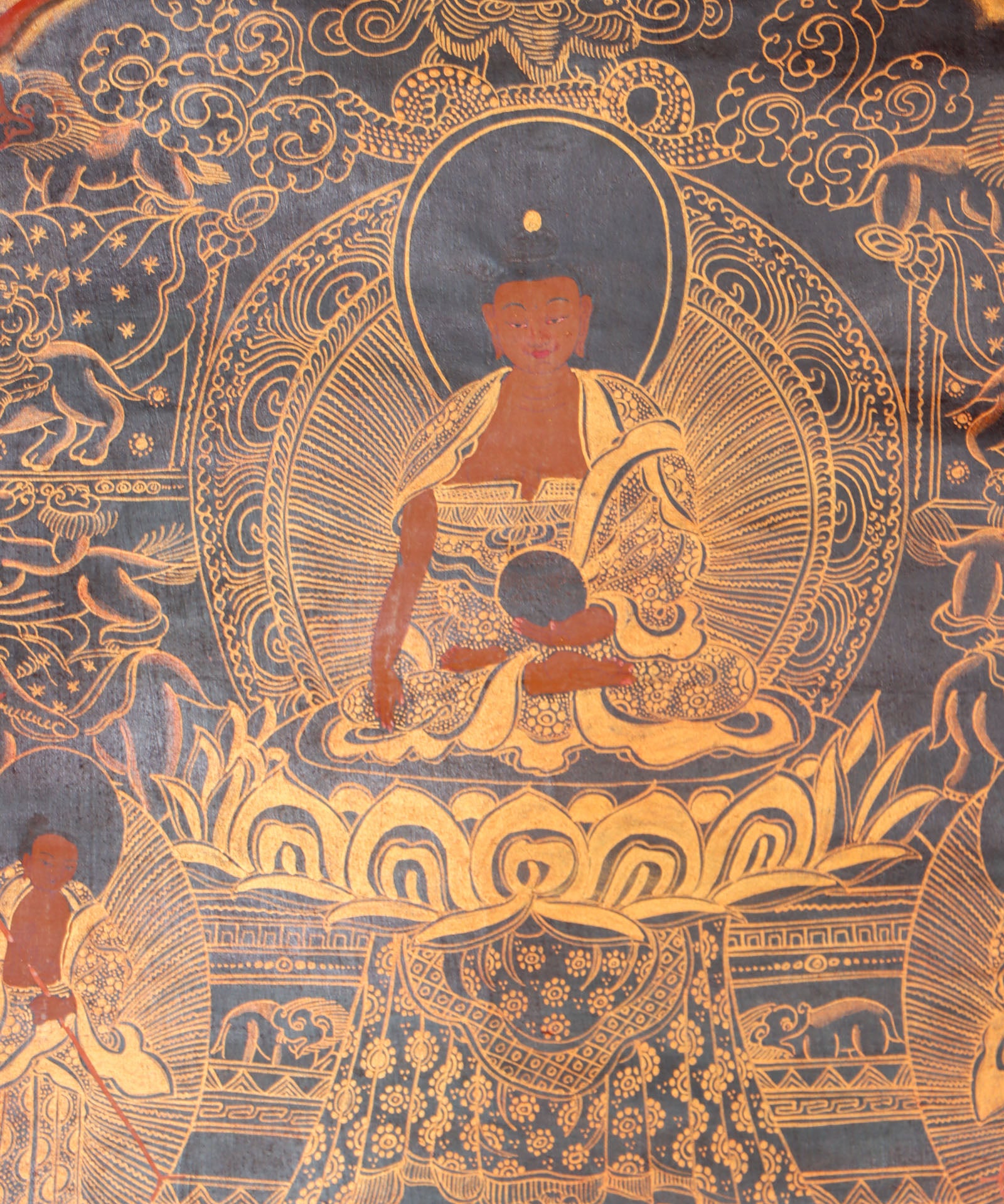 Buddha Life Thangka Painting for wall hanging decor.
