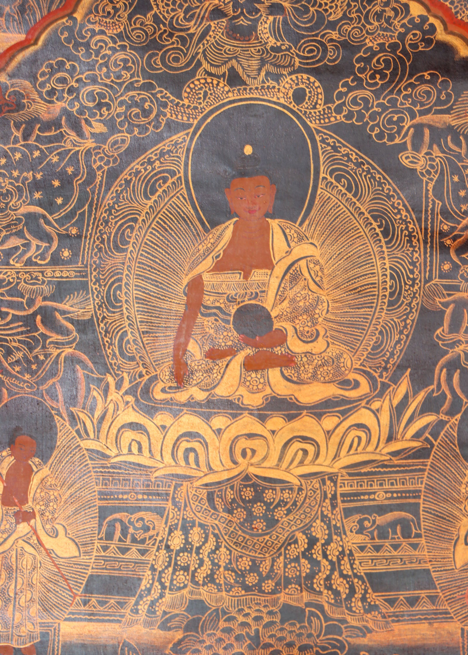 Buddha Life Thangka Painting for wall hanging decor.