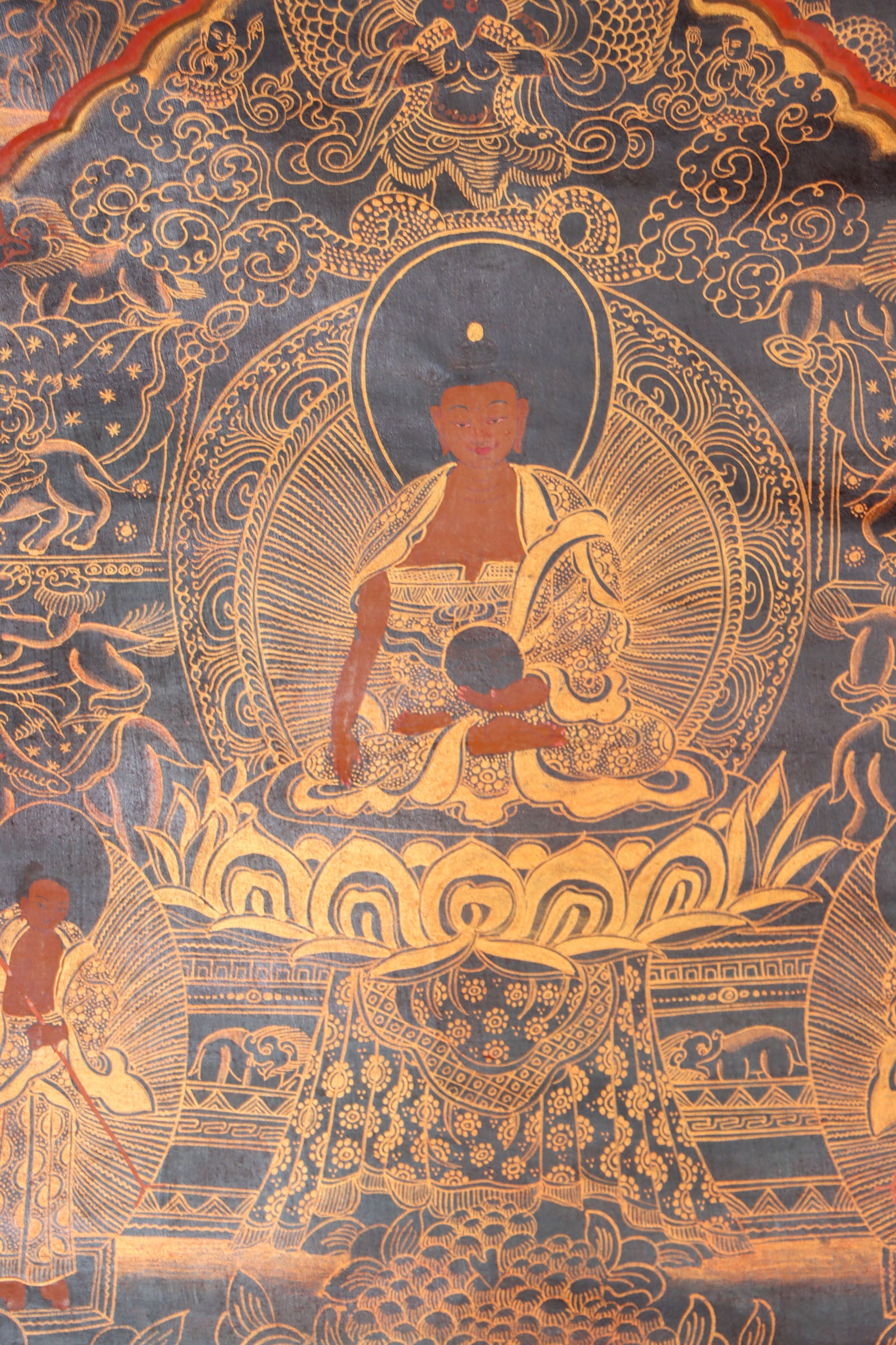 Buddha Life Thangka Painting for wall hanging decor.