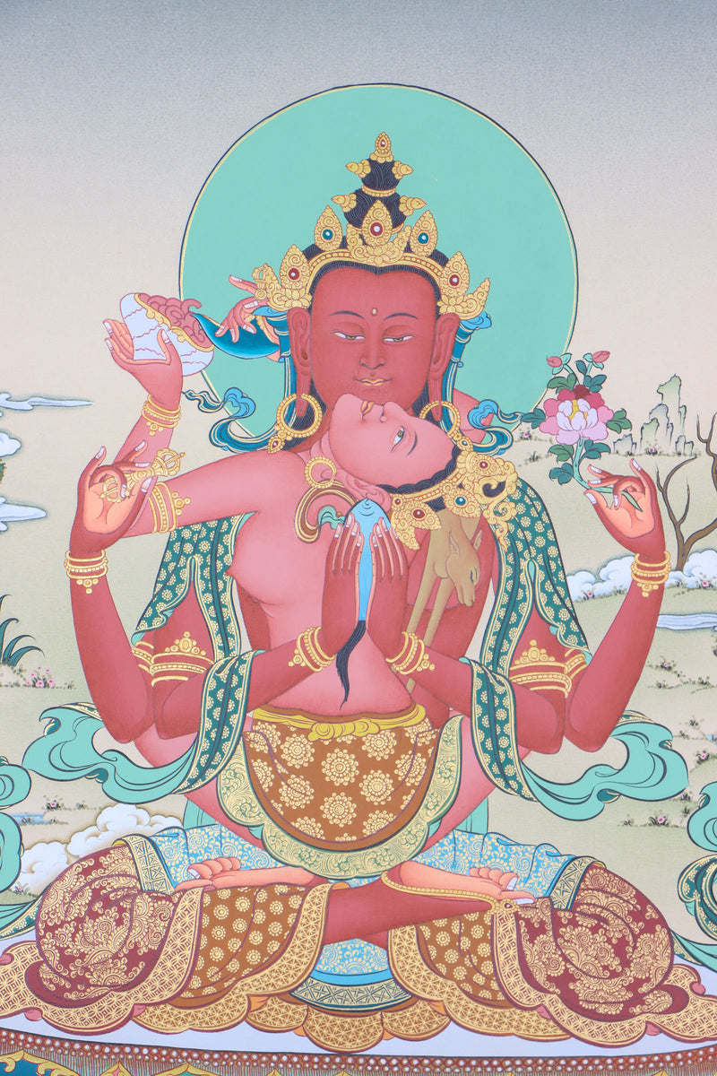 Chengresi Thangka is a meditation form of odhisattwa Avalokiteswara. High quality Thangka- Karmakagyu