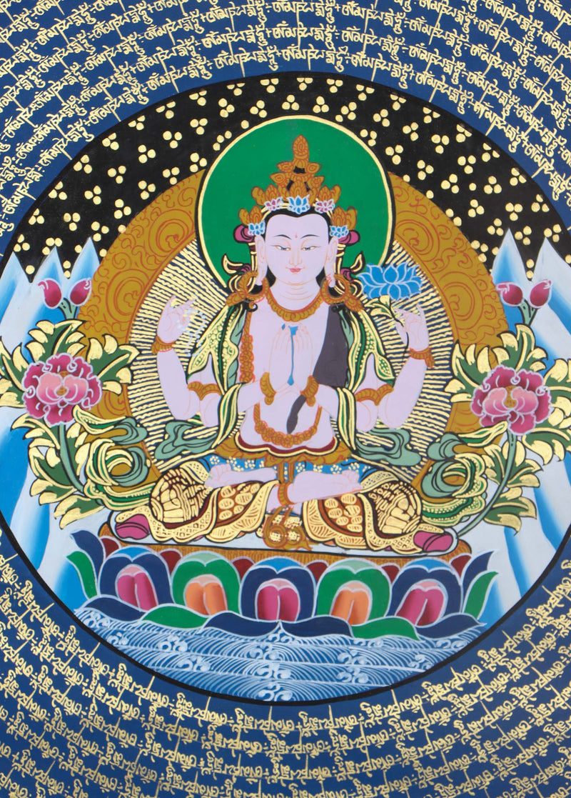 Chengresi Mandala Thangka for meditation and devotion.