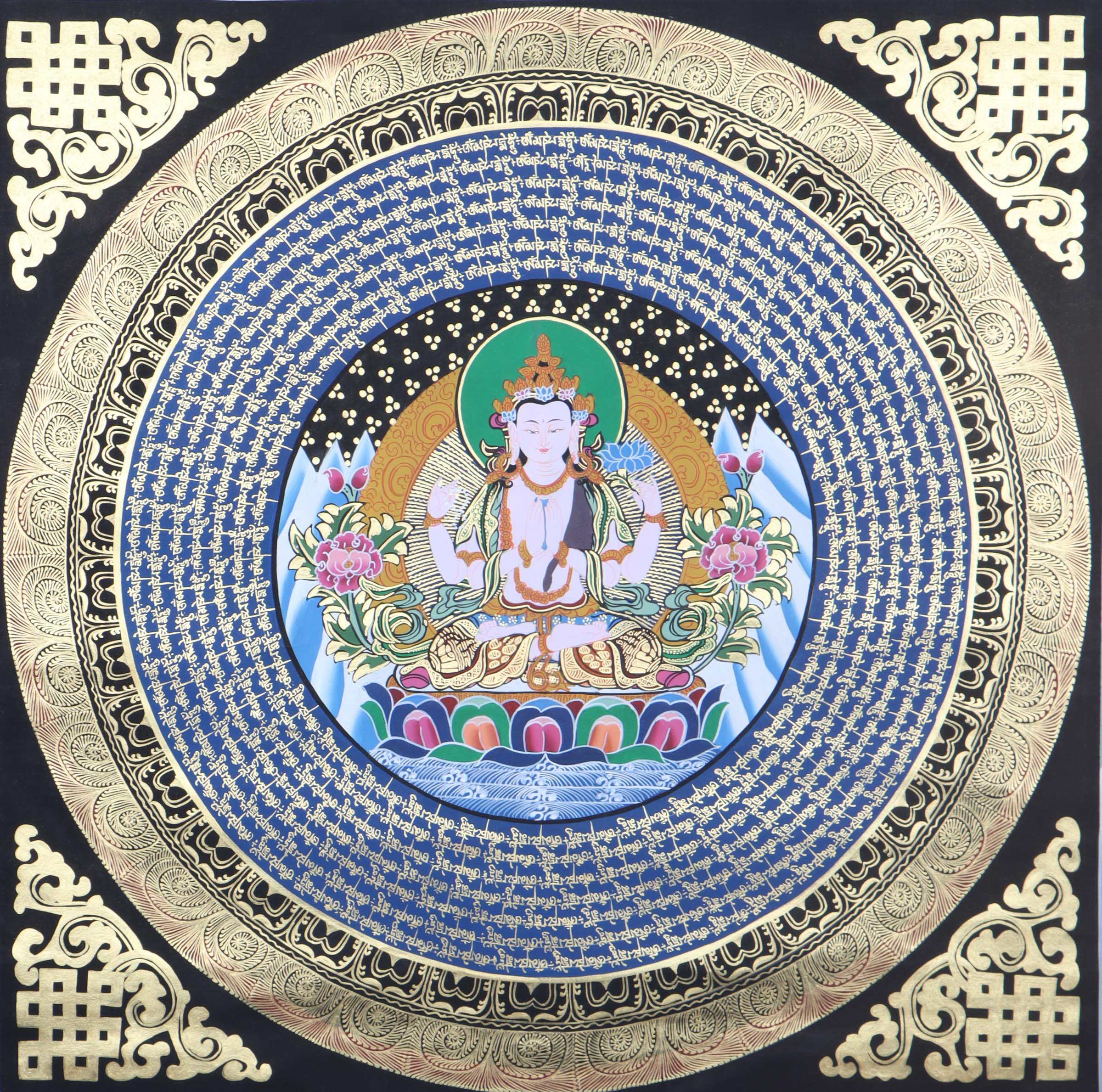 Chengresi Mandala Thangka for meditation and devotion.