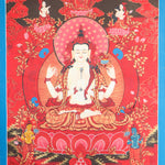 Chengreshi Thangka is a great tool for meditation and a devotional tool.