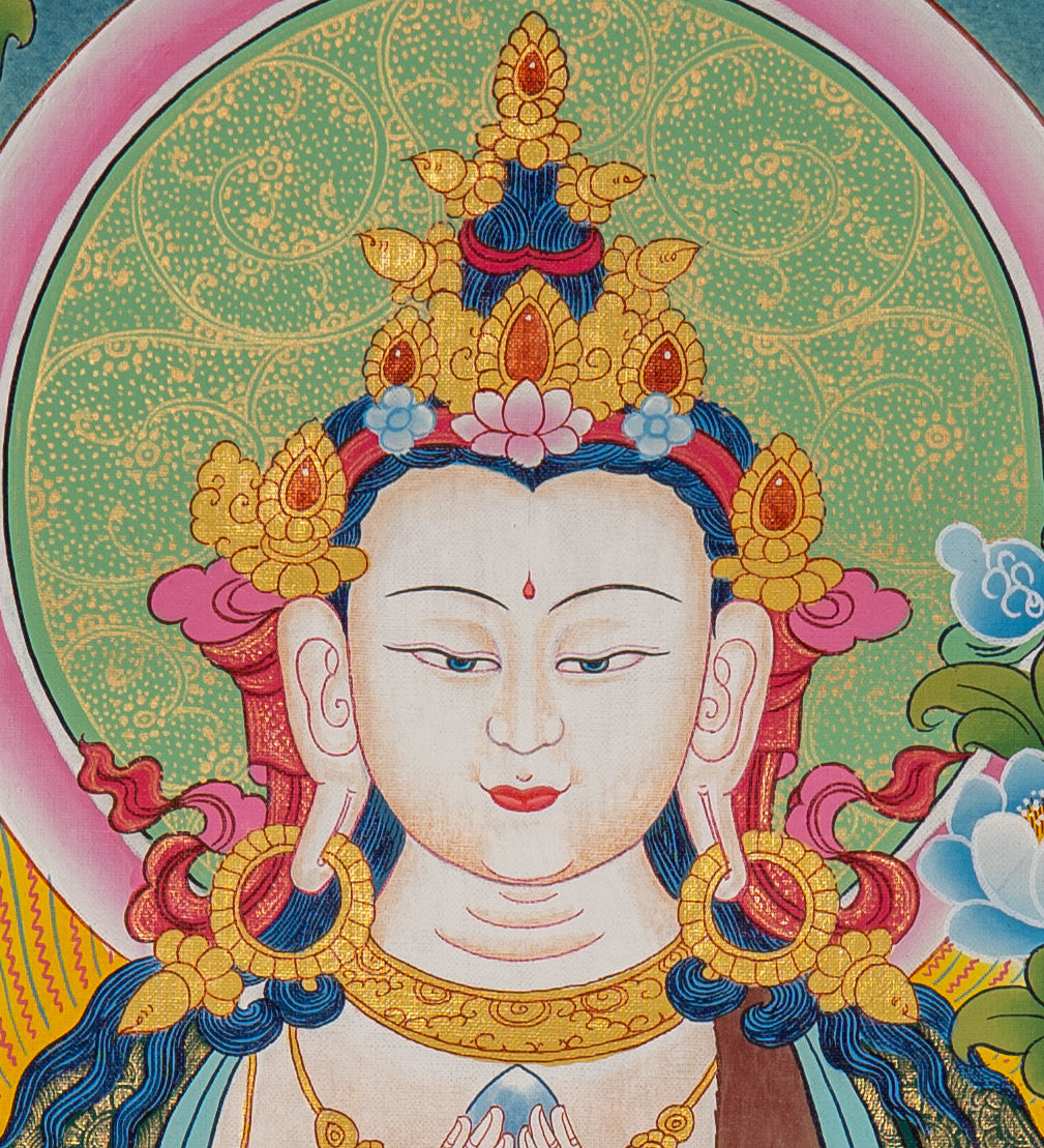 Tibetan Chenrezig Painting - Handpainted Art