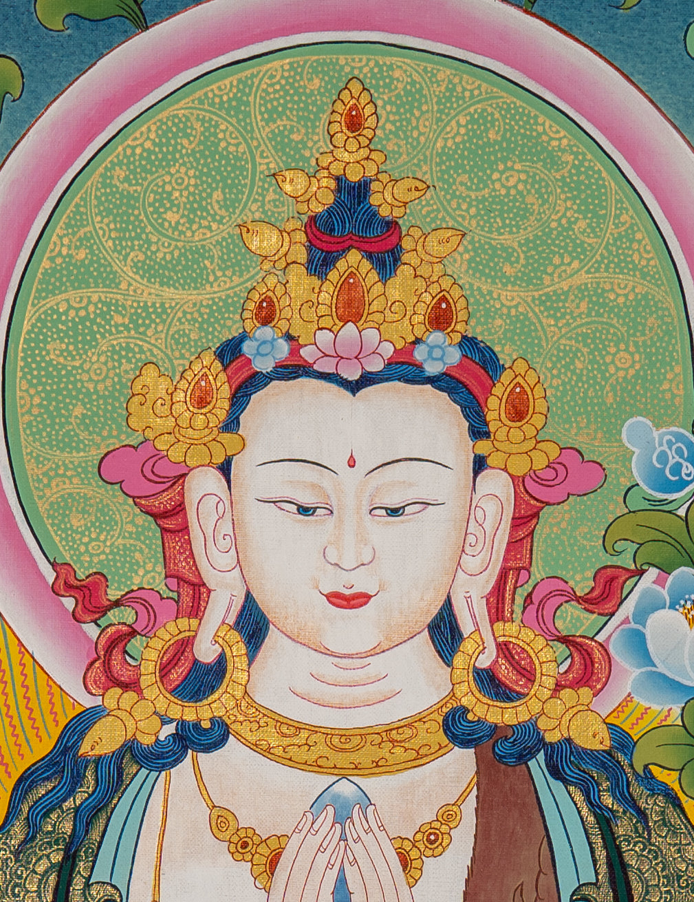Tibetan Chenrezig Painting - Handpainted Art