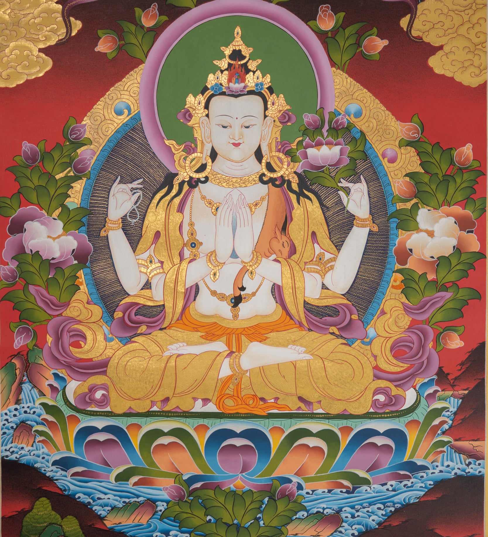 Chenrezig Thangka Painting - Sacred Painting