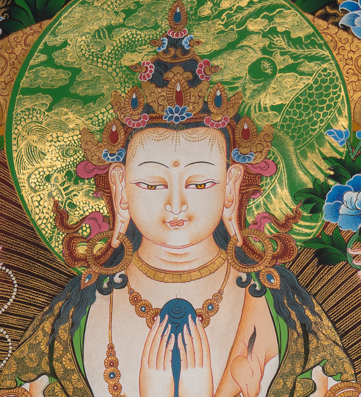 Chenrezig Thangka Painting for wall hanging decor.