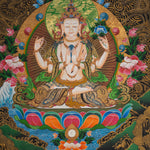 Chenrezig Thangka Painting for wall hanging decor.