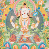 Four-Armed Chengrezig Thangka - Spiritual Art