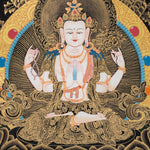 Thangka Painting of Chenrezig - Handpainted Art