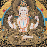 Thangka Painting of Chenrezig - Handpainted Art