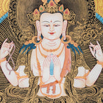 Thangka Painting of Chenrezig - Handpainted Art