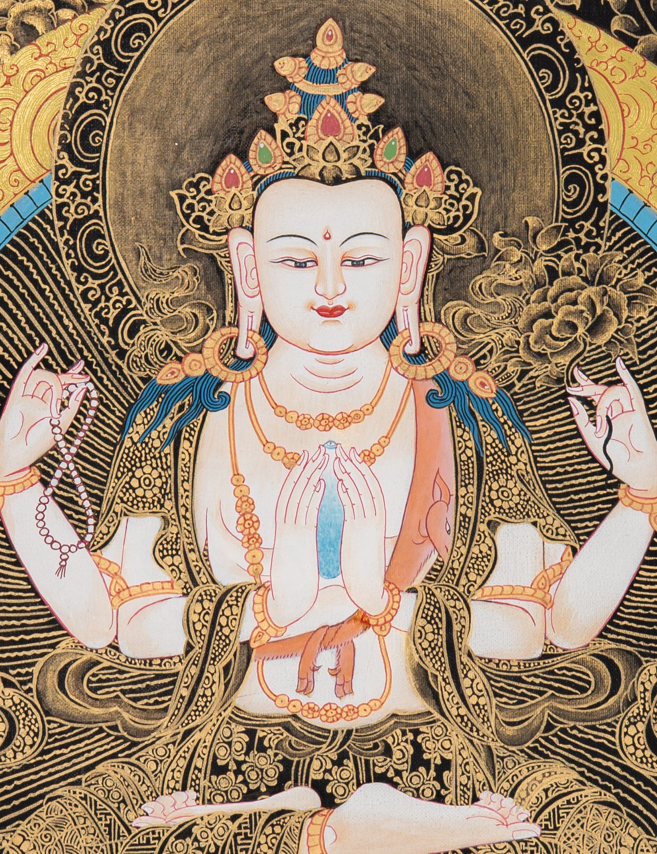 Thangka Painting of Chenrezig - Handpainted Art