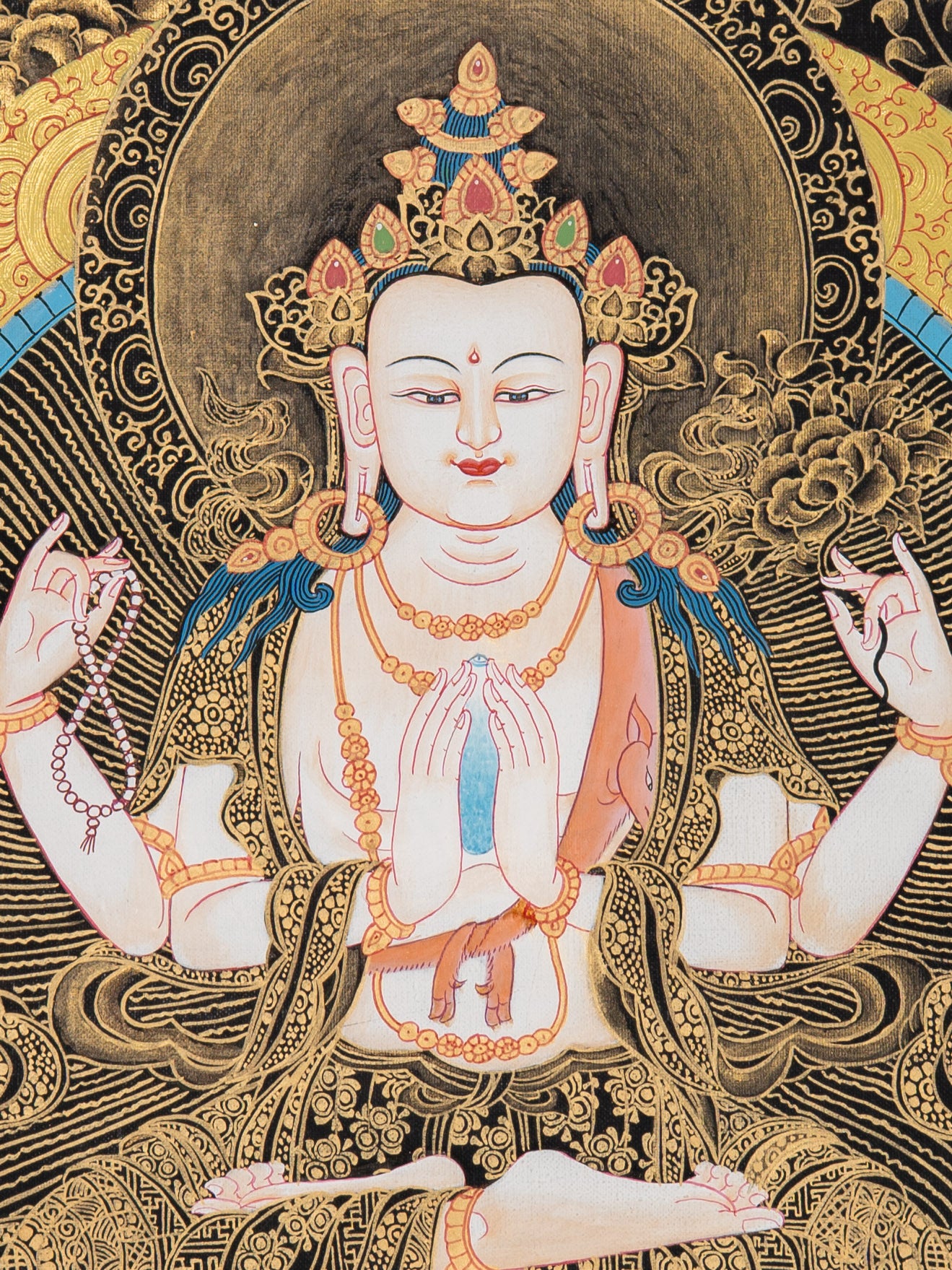 Thangka Painting of Chenrezig - Handpainted Art