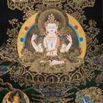 Thangka Painting of Chenrezig - Handpainted Art