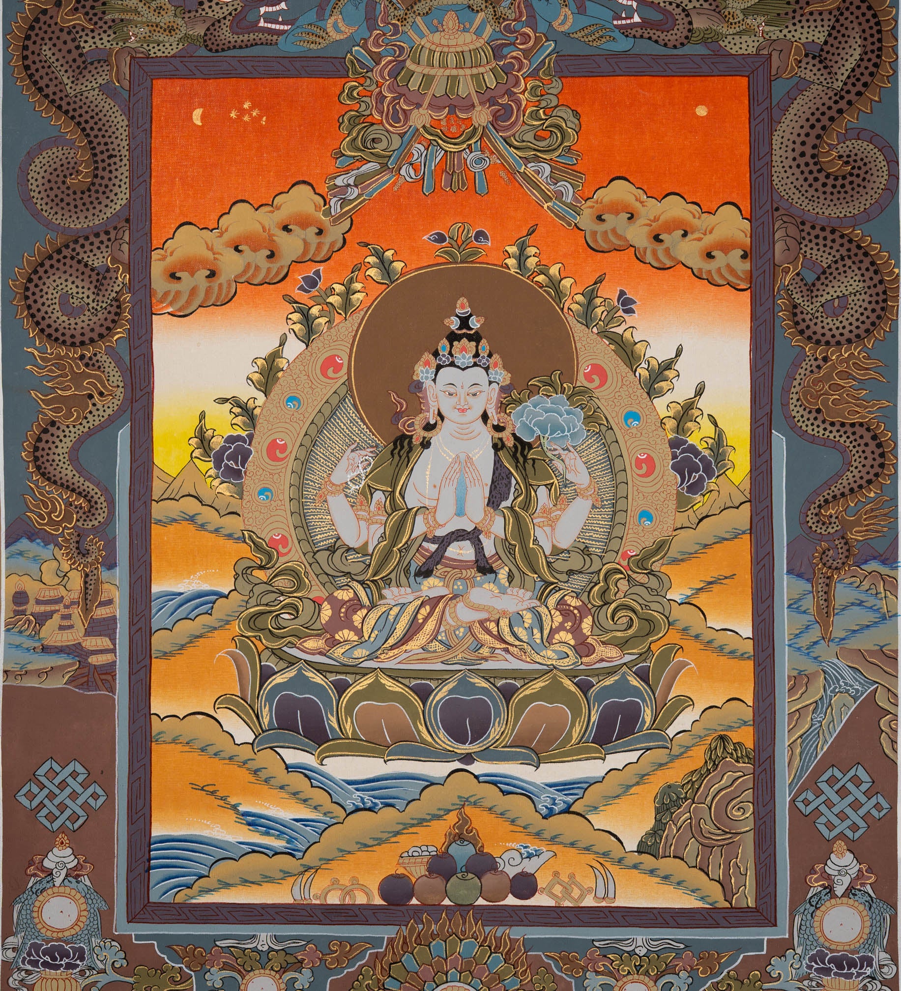 Chenrezig Thangka - Sacred Painting