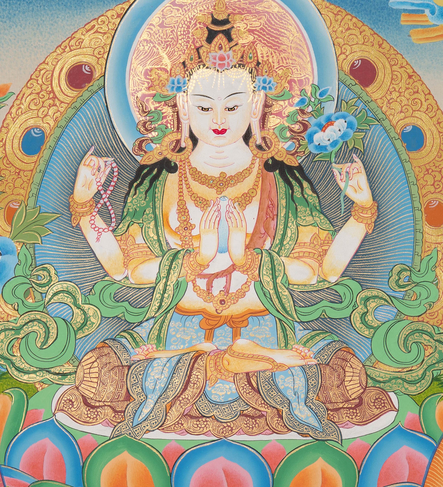 Chenrezig Thangka - Sacred Painting 