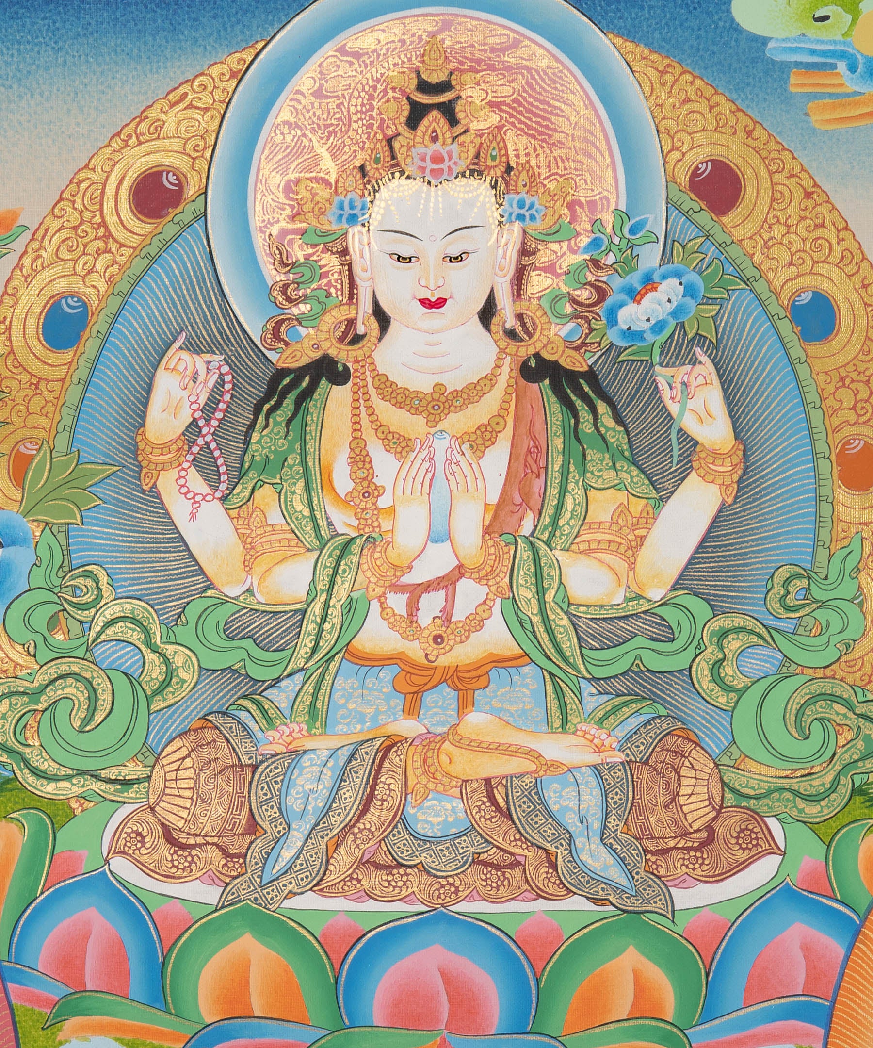 Chenrezig Thangka - Sacred Painting 