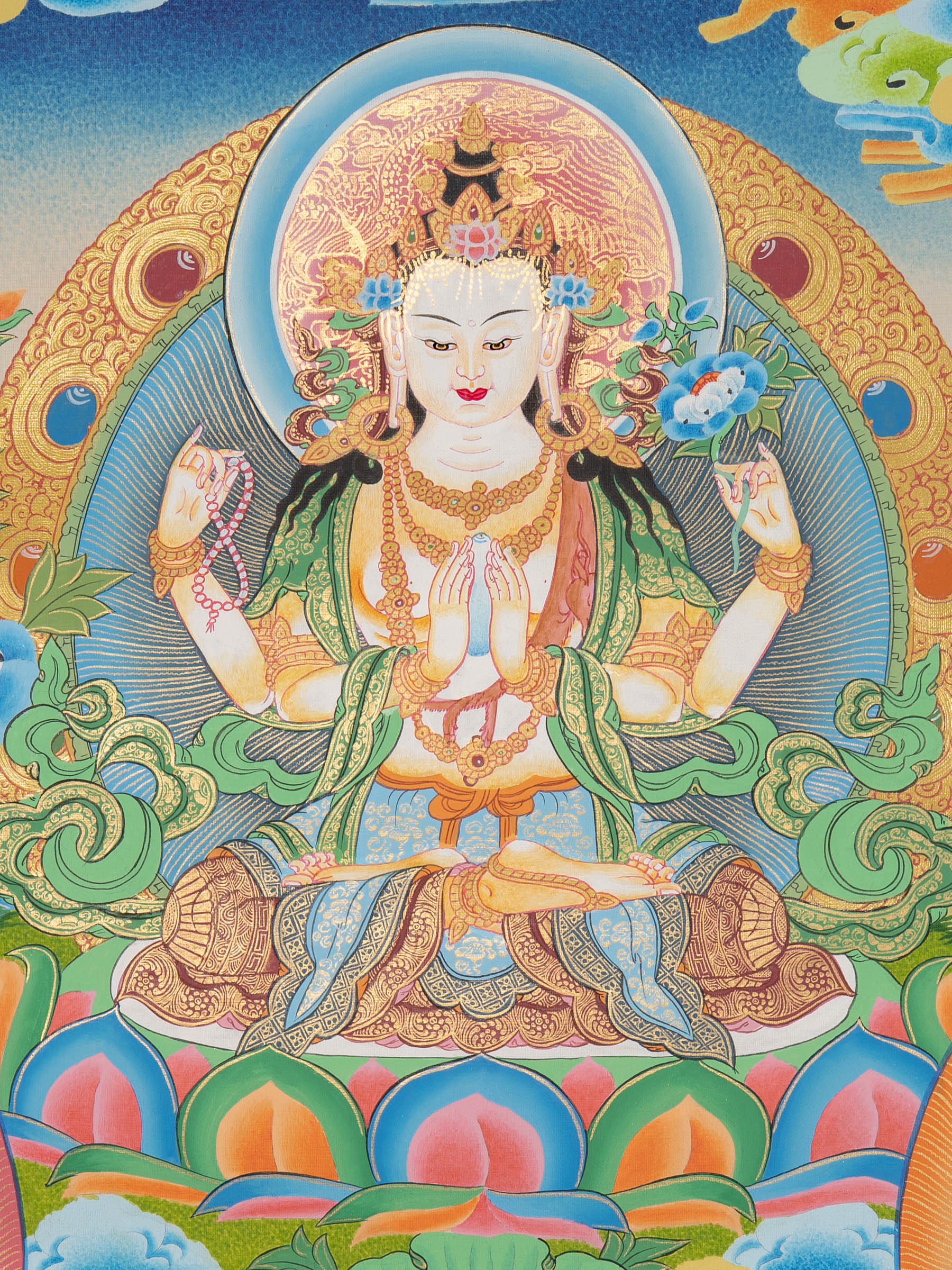 Chenrezig Thangka - Sacred Painting 