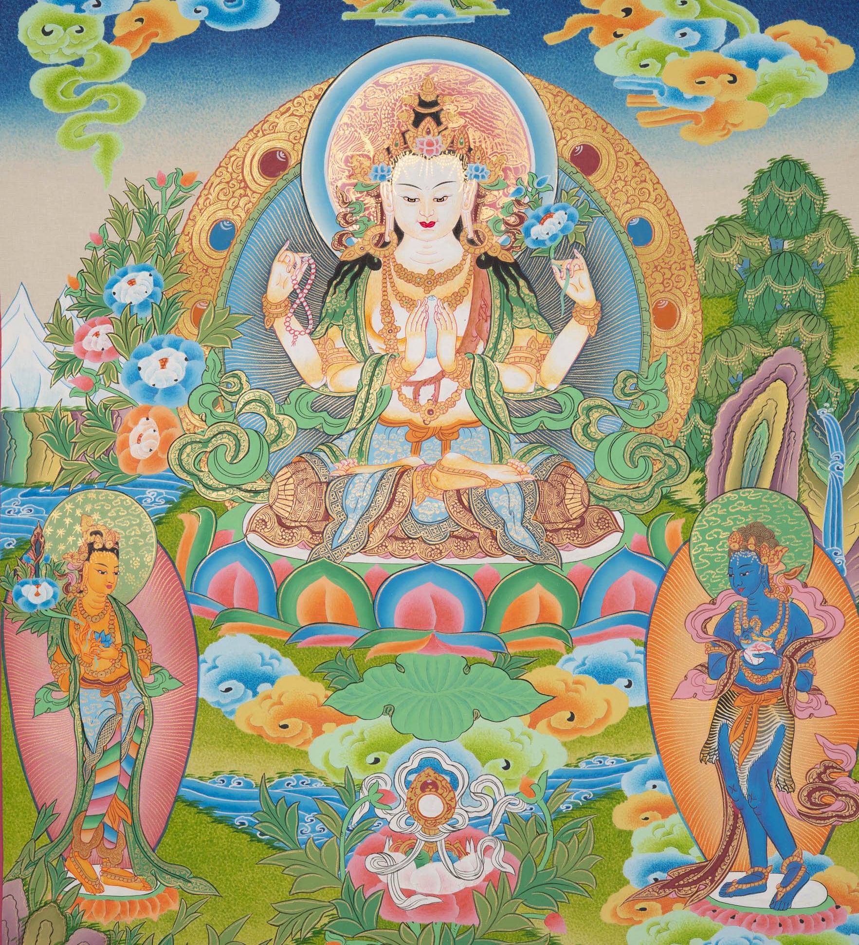 Chenrezig Thangka - Sacred Painting 