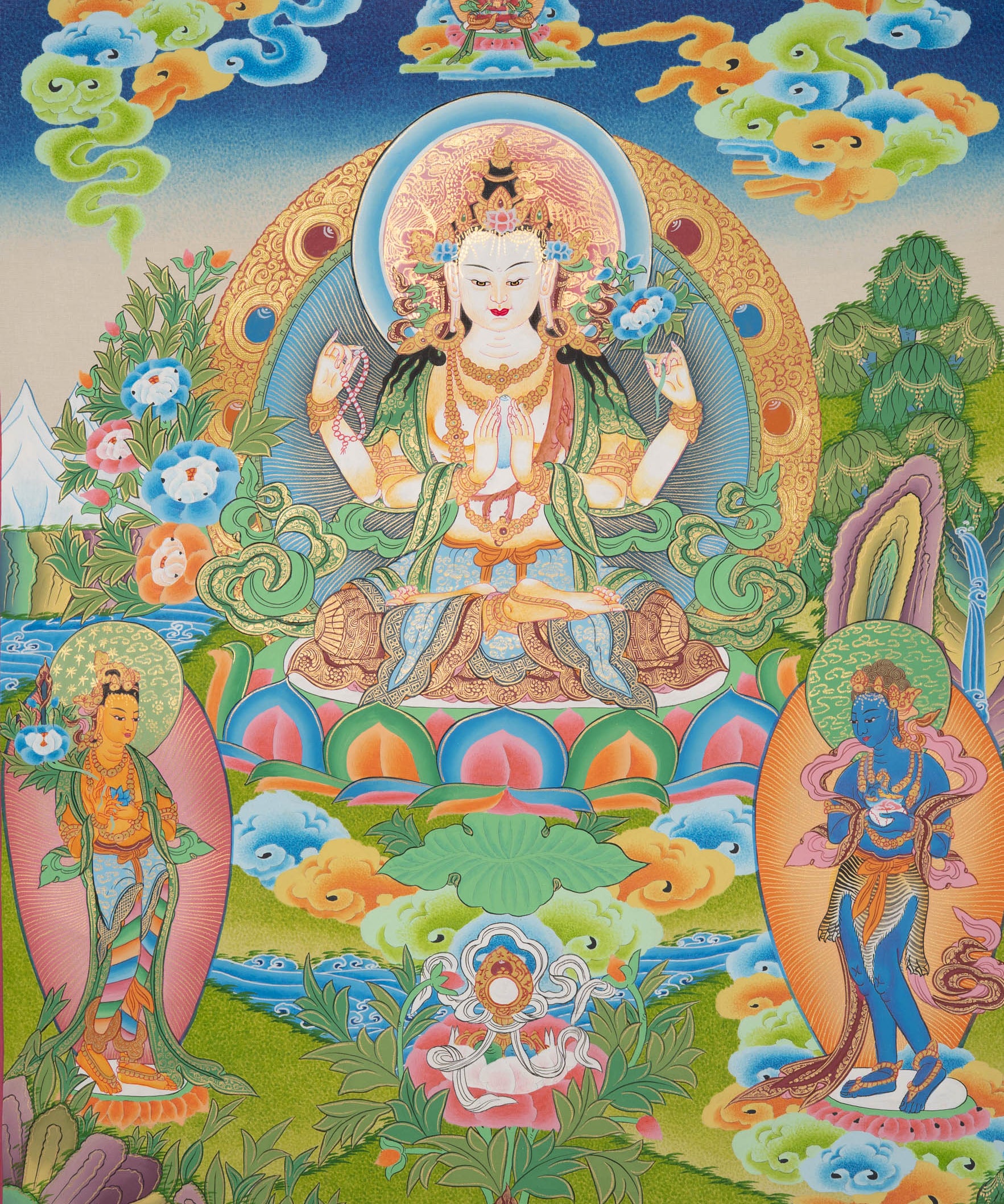 Chenrezig Thangka - Sacred Painting 
