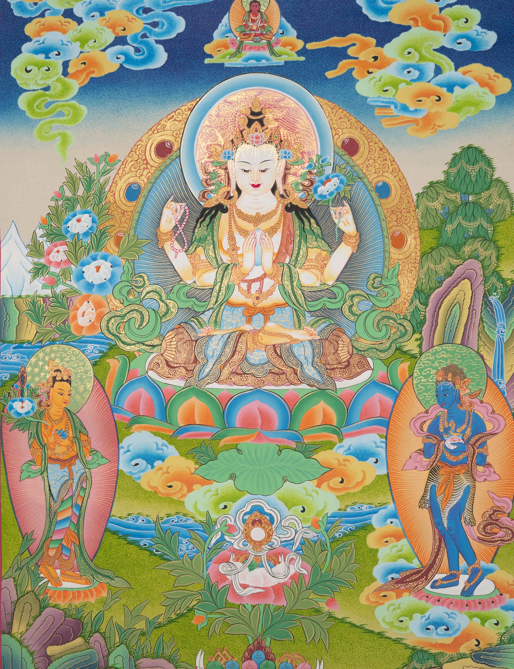 Chenrezig Thangka - Sacred Painting 